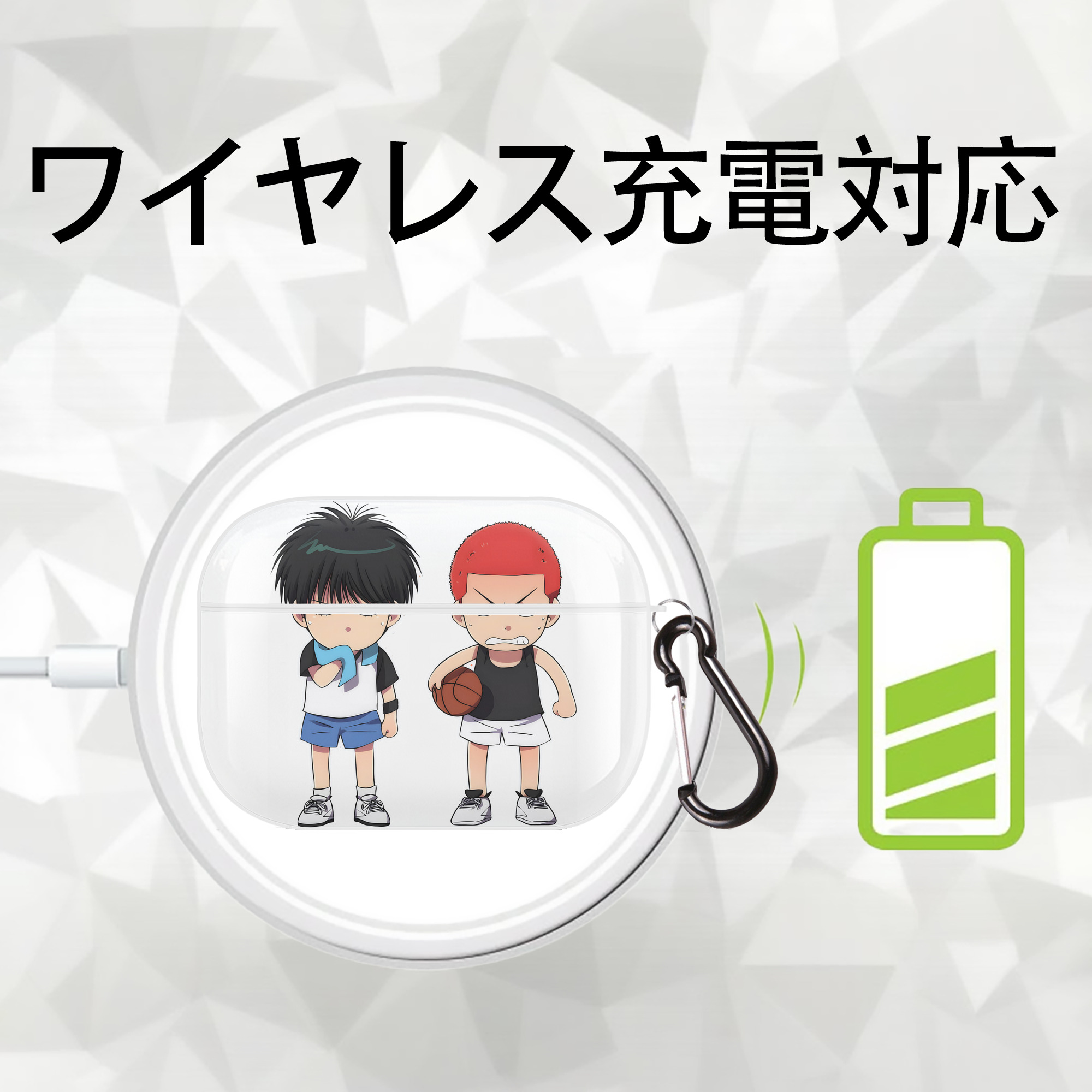 SLAM DUNK／スラムダンク 【AirPods Pro用】ハードシェル保護ケース 耐衝撃・防指紋・カラビナ付き商品仕様