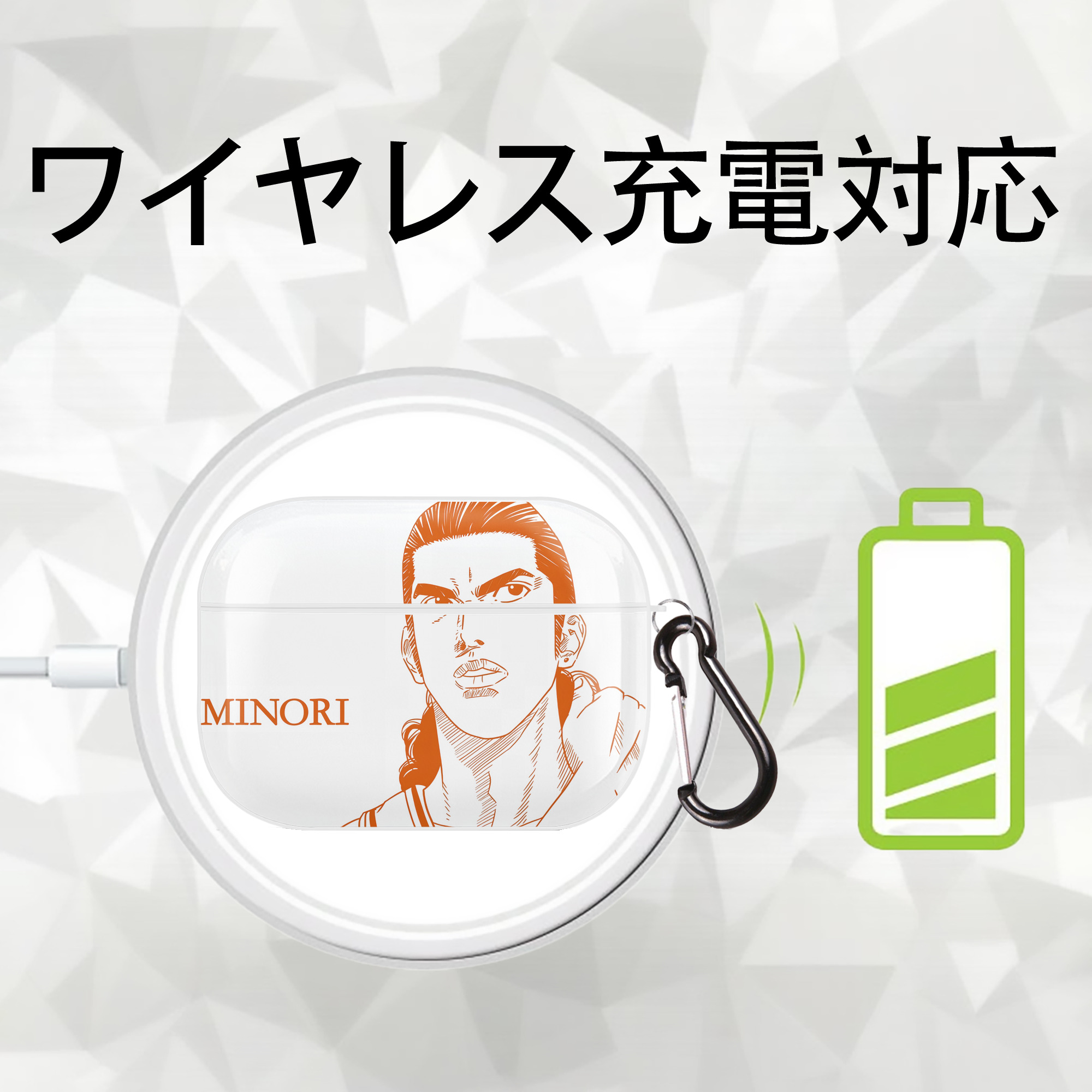 SLAM DUNK／スラムダンク 【AirPods Pro用】ハードシェル保護ケース 耐衝撃・防指紋・カラビナ付き商品仕様