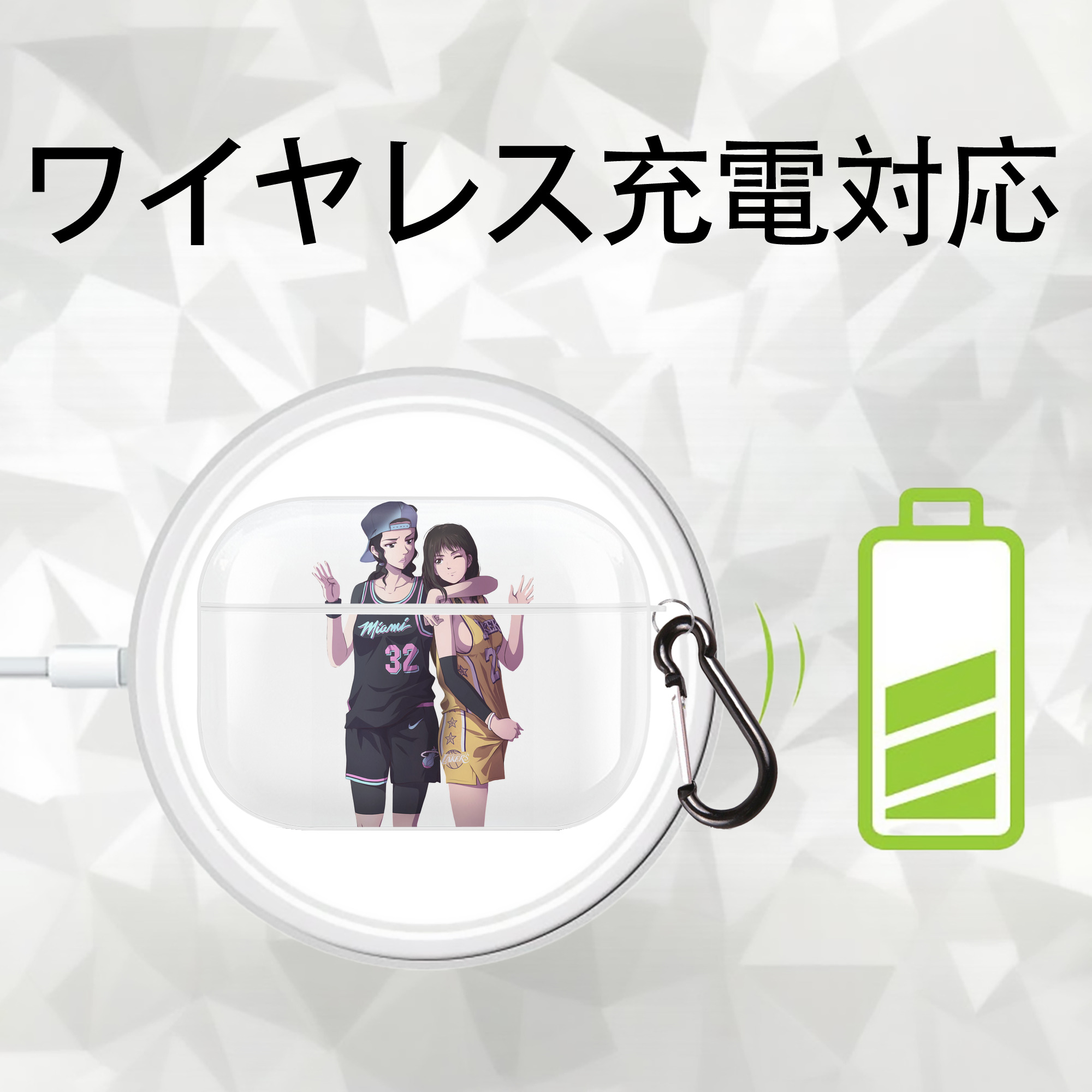 SLAM DUNK／スラムダンク 【AirPods Pro用】ハードシェル保護ケース 耐衝撃・防指紋・カラビナ付き商品仕様