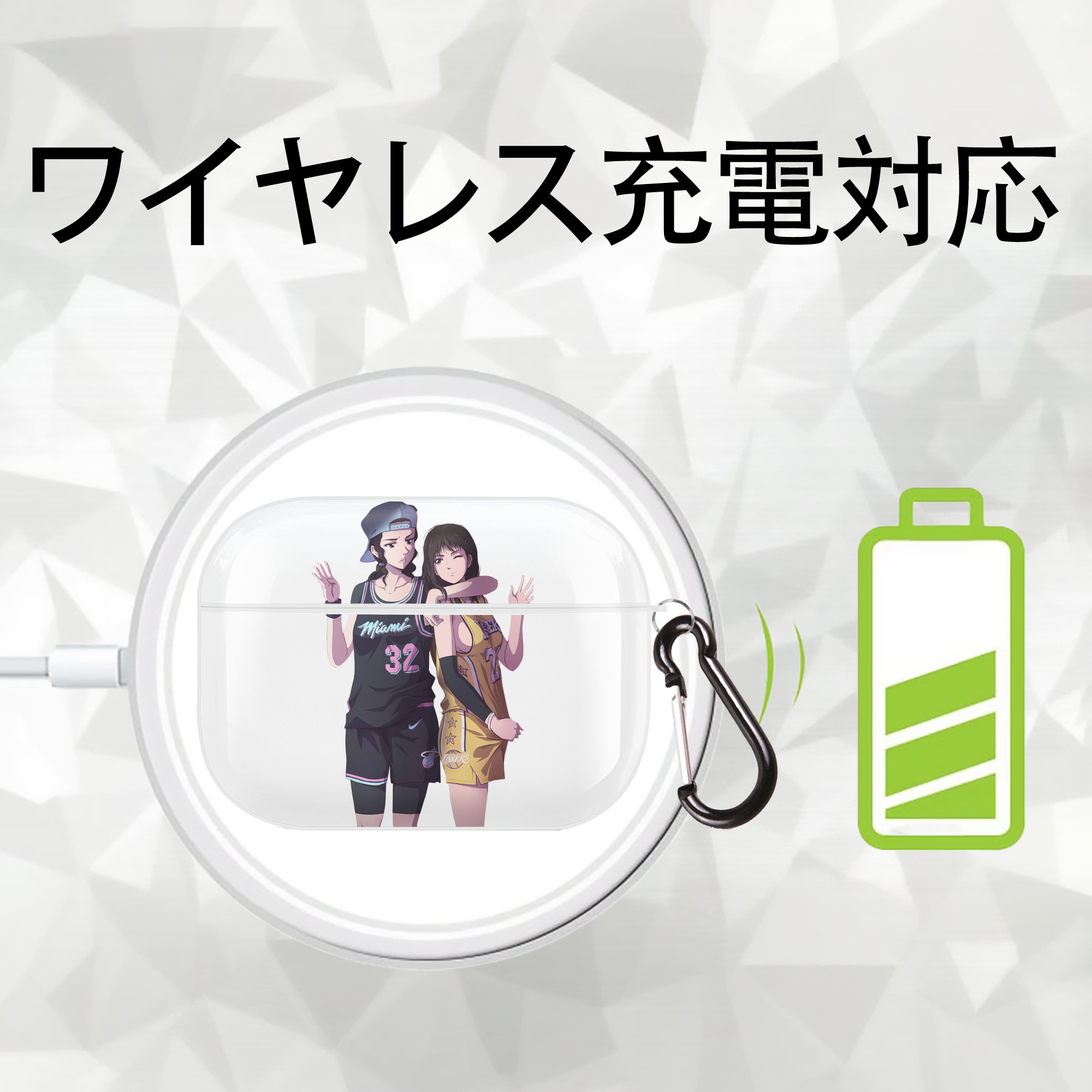 SLAM DUNK／スラムダンク 【AirPods Pro用】ハードシェル保護ケース 耐衝撃・防指紋・カラビナ付き商品仕様