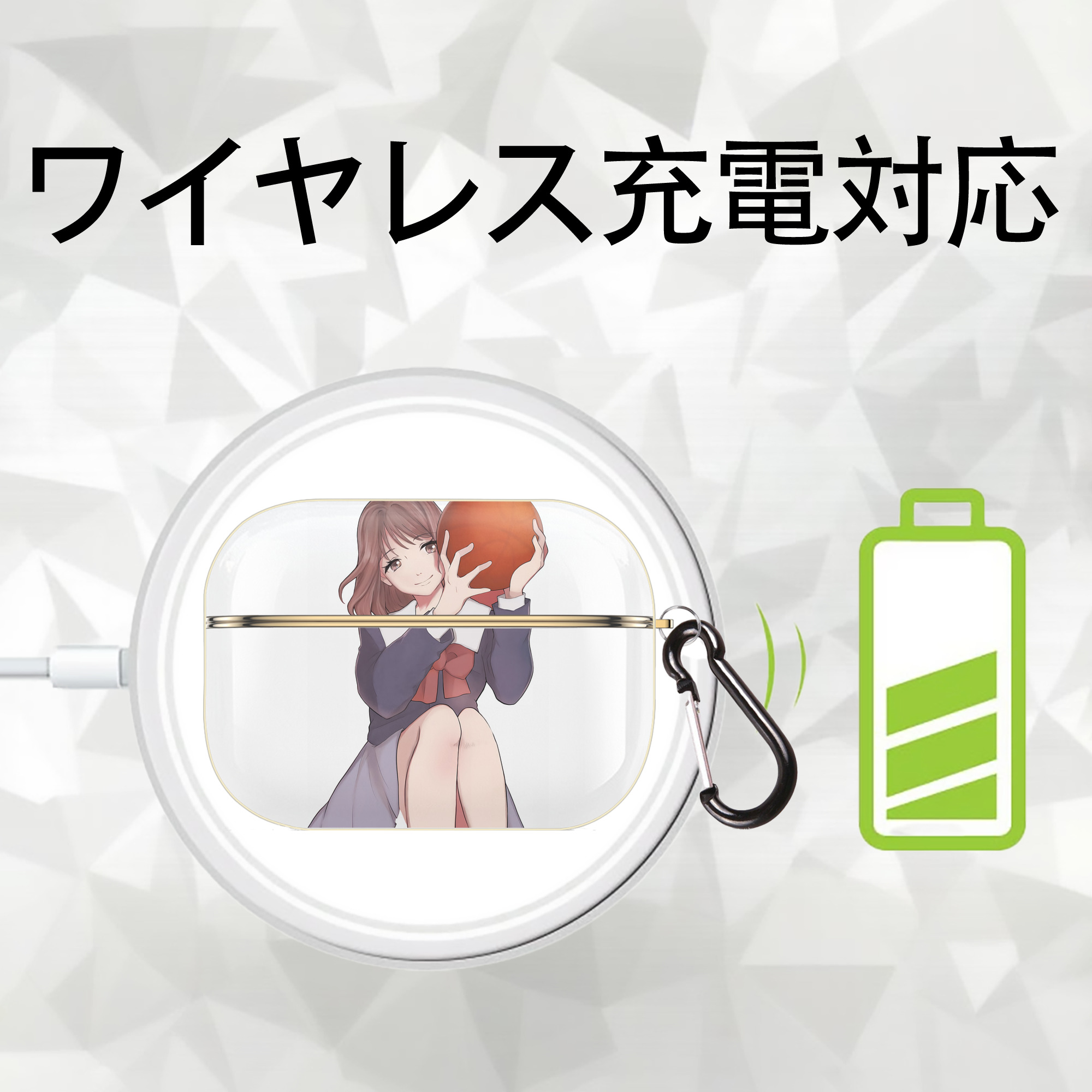 SLAM DUNK／スラムダンク 【AirPods Pro用】ハードシェル保護ケース｜耐衝撃・防指紋・カラビナ付き商品仕様