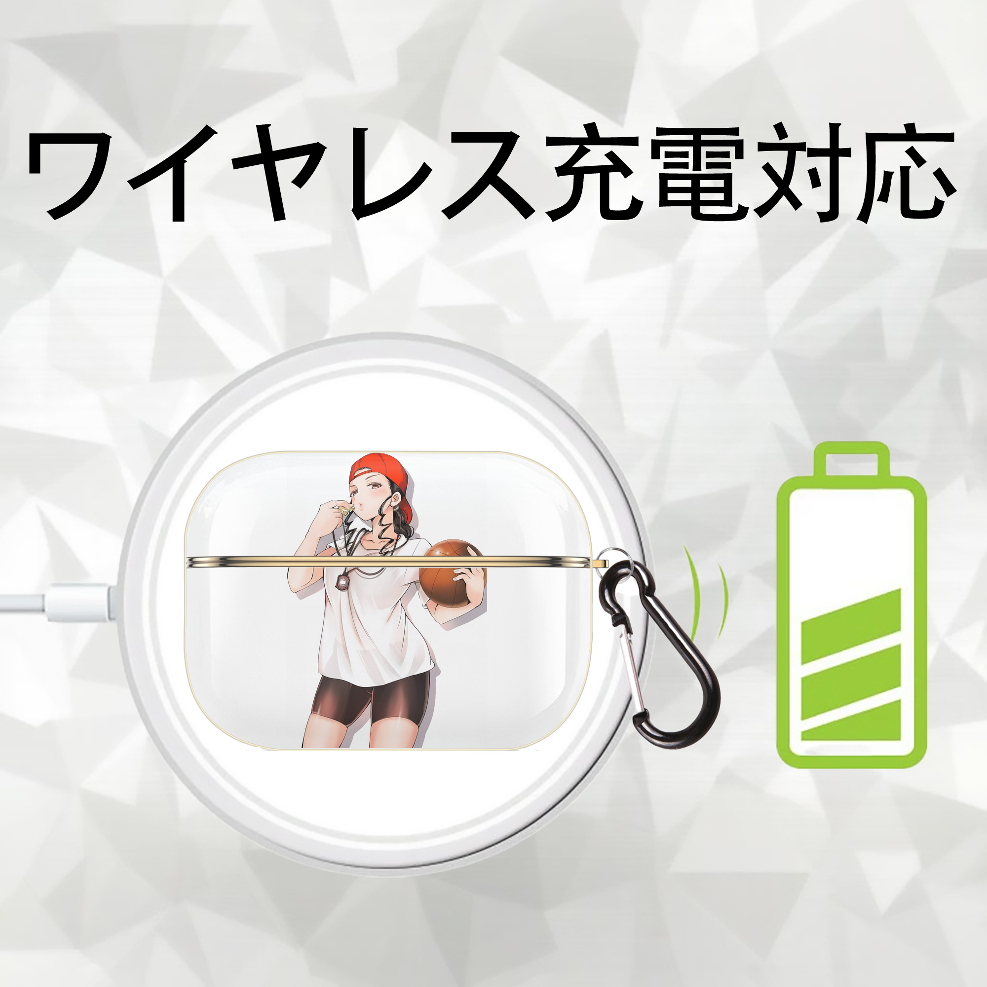 SLAM DUNK／スラムダンク 【AirPods Pro用】ハードシェル保護ケース｜耐衝撃・防指紋・カラビナ付き商品仕様