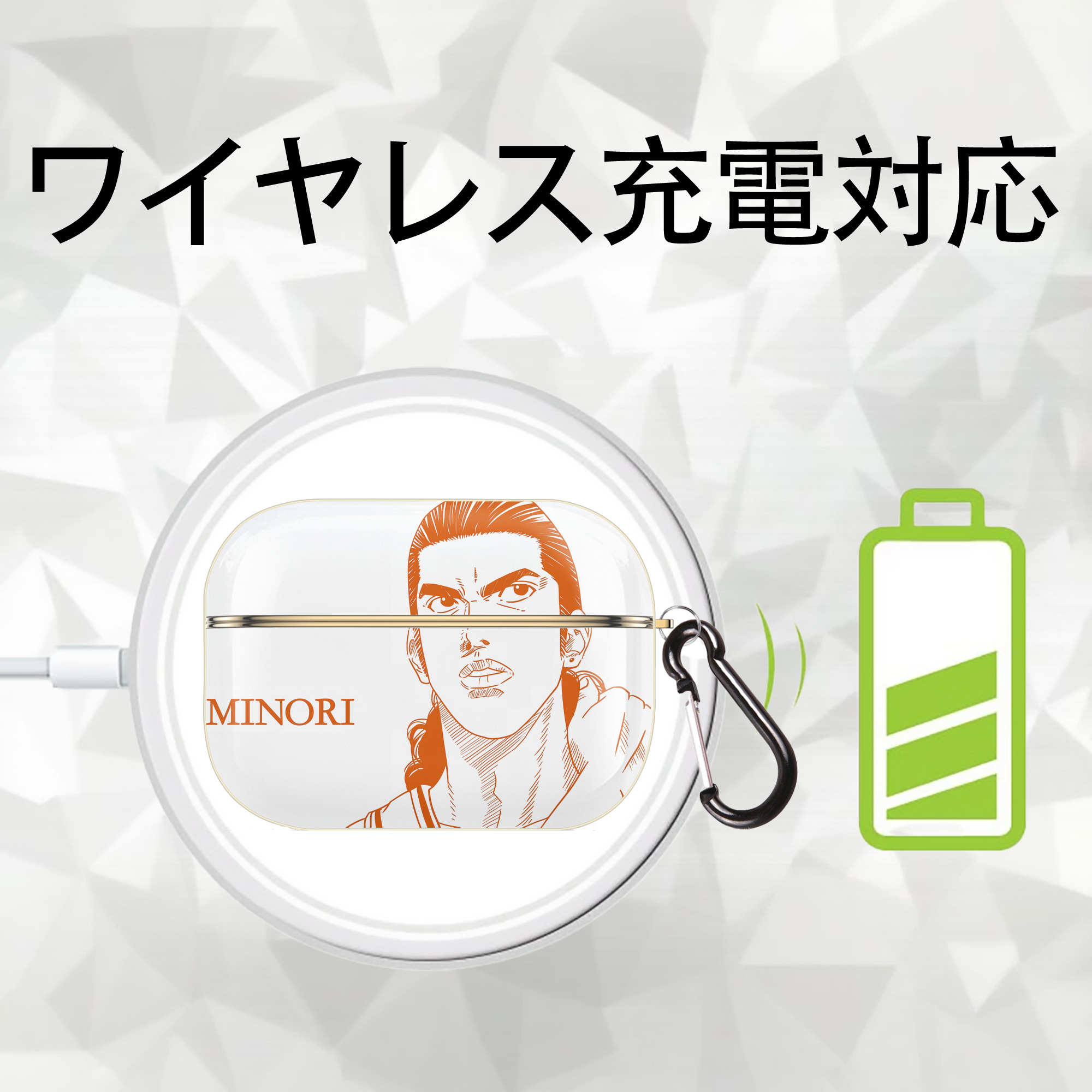 SLAM DUNK／スラムダンク 【AirPods Pro用】ハードシェル保護ケース｜耐衝撃・防指紋・カラビナ付き商品仕様