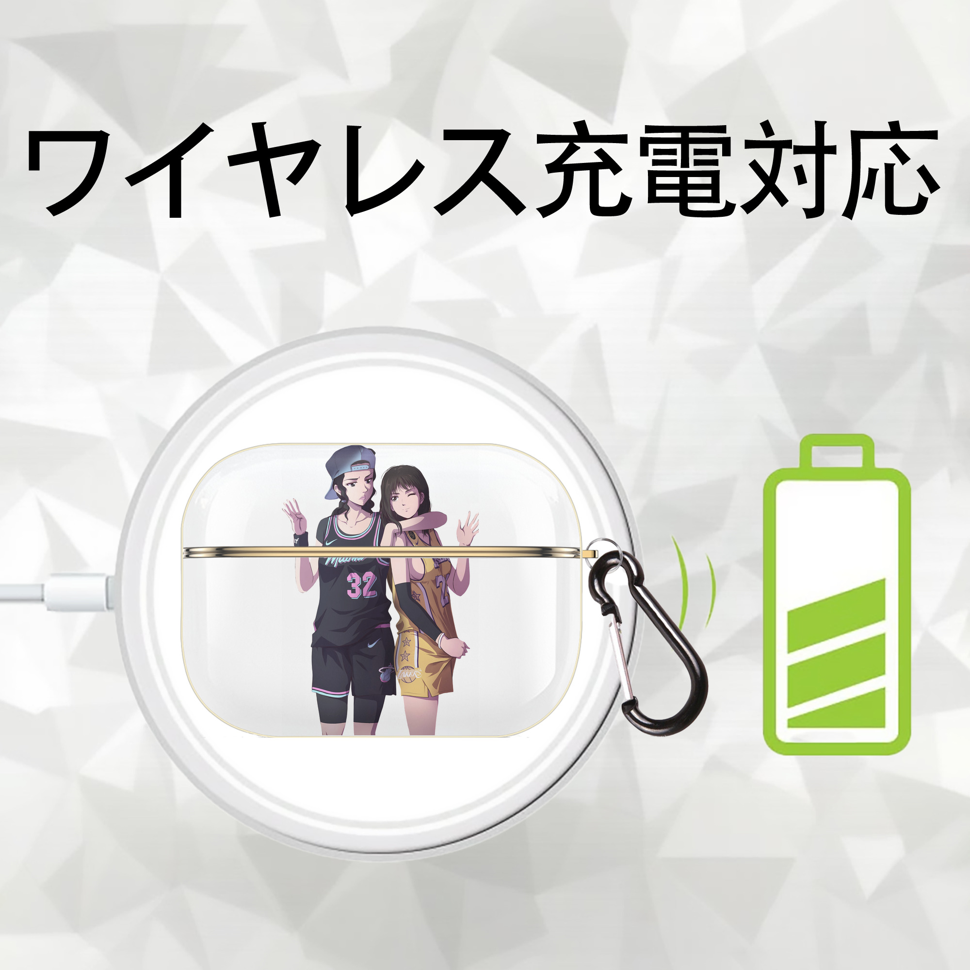 SLAM DUNK／スラムダンク 【AirPods Pro用】ハードシェル保護ケース｜耐衝撃・防指紋・カラビナ付き商品仕様