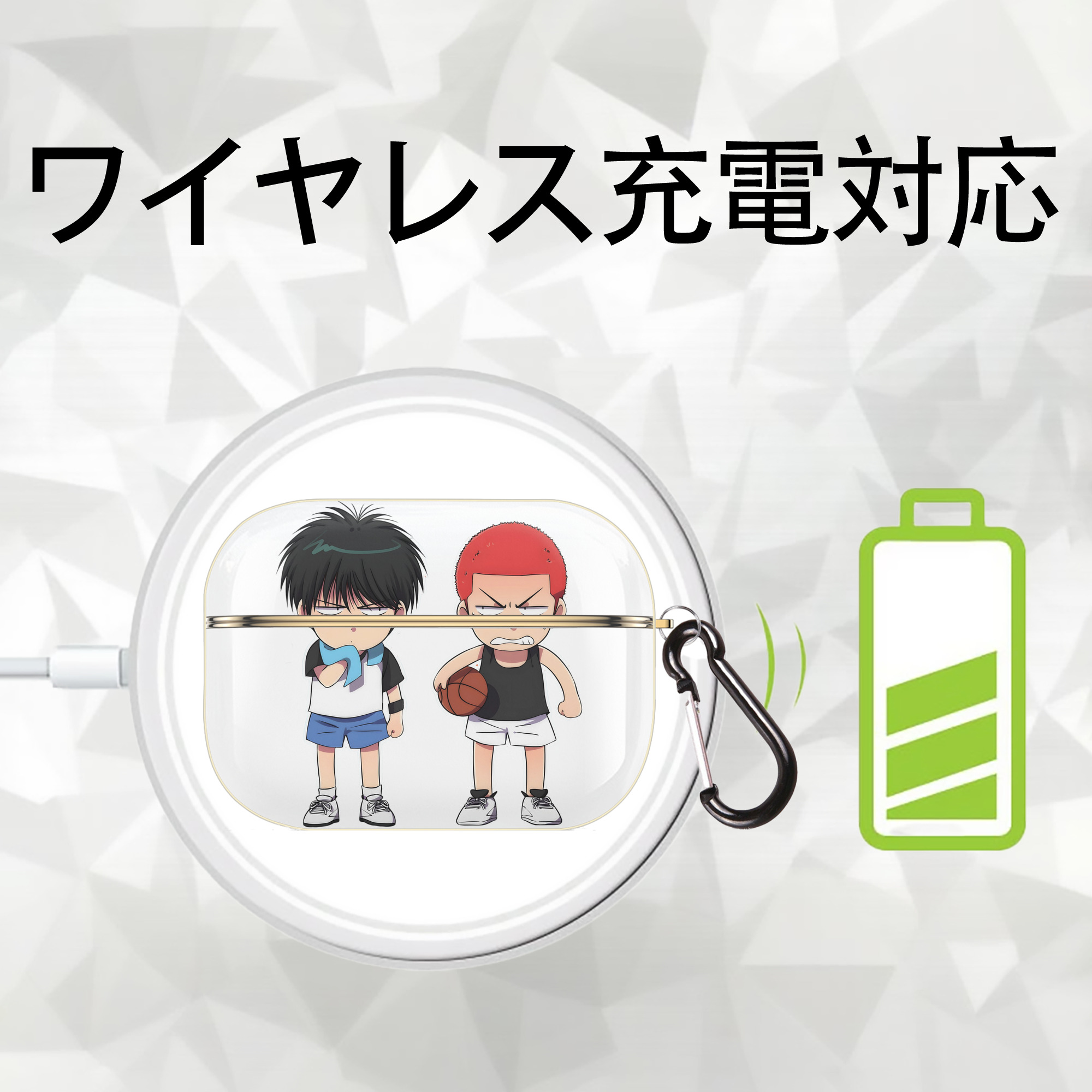 SLAM DUNK／スラムダンク 【AirPods Pro用】ハードシェル保護ケース｜耐衝撃・防指紋・カラビナ付き商品仕様