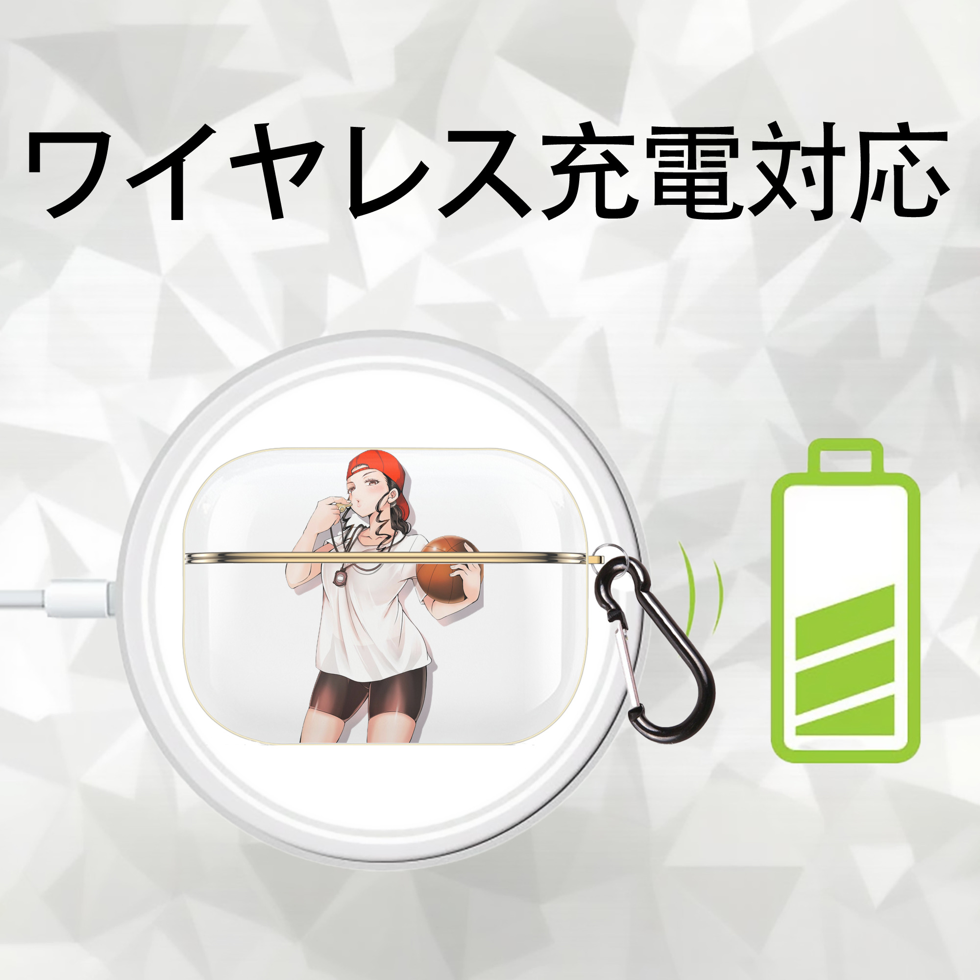 SLAM DUNK／スラムダンク 【AirPods Pro用】ハードシェル保護ケース｜耐衝撃・防指紋・カラビナ付き商品仕様