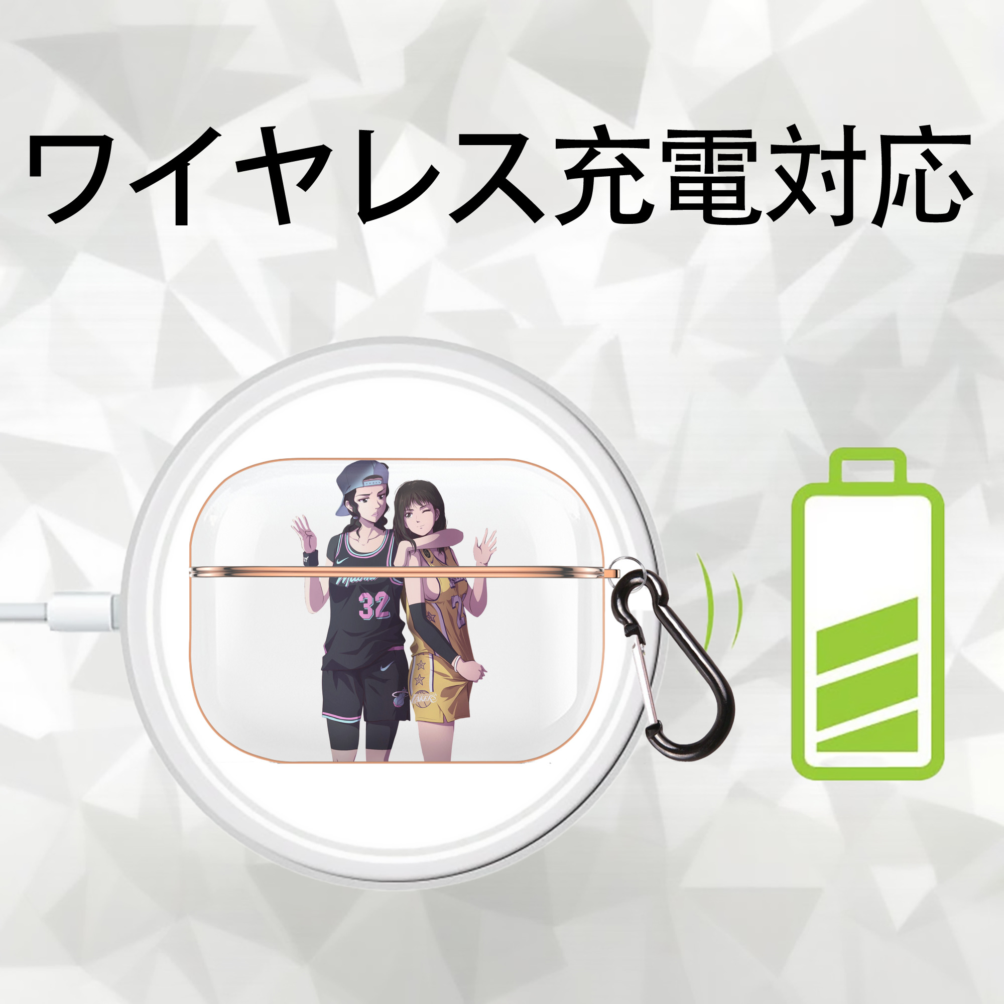 SLAM DUNK／スラムダンク 【AirPods Pro用】ハードシェル保護ケース｜耐衝撃・防指紋・カラビナ付き商品仕様