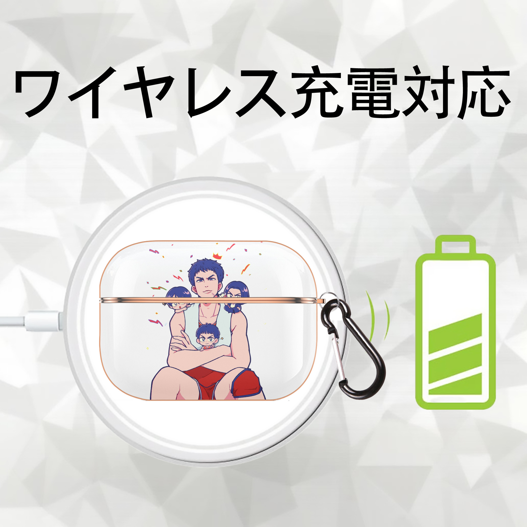 SLAM DUNK／スラムダンク 【AirPods Pro用】ハードシェル保護ケース｜耐衝撃・防指紋・カラビナ付き商品仕様