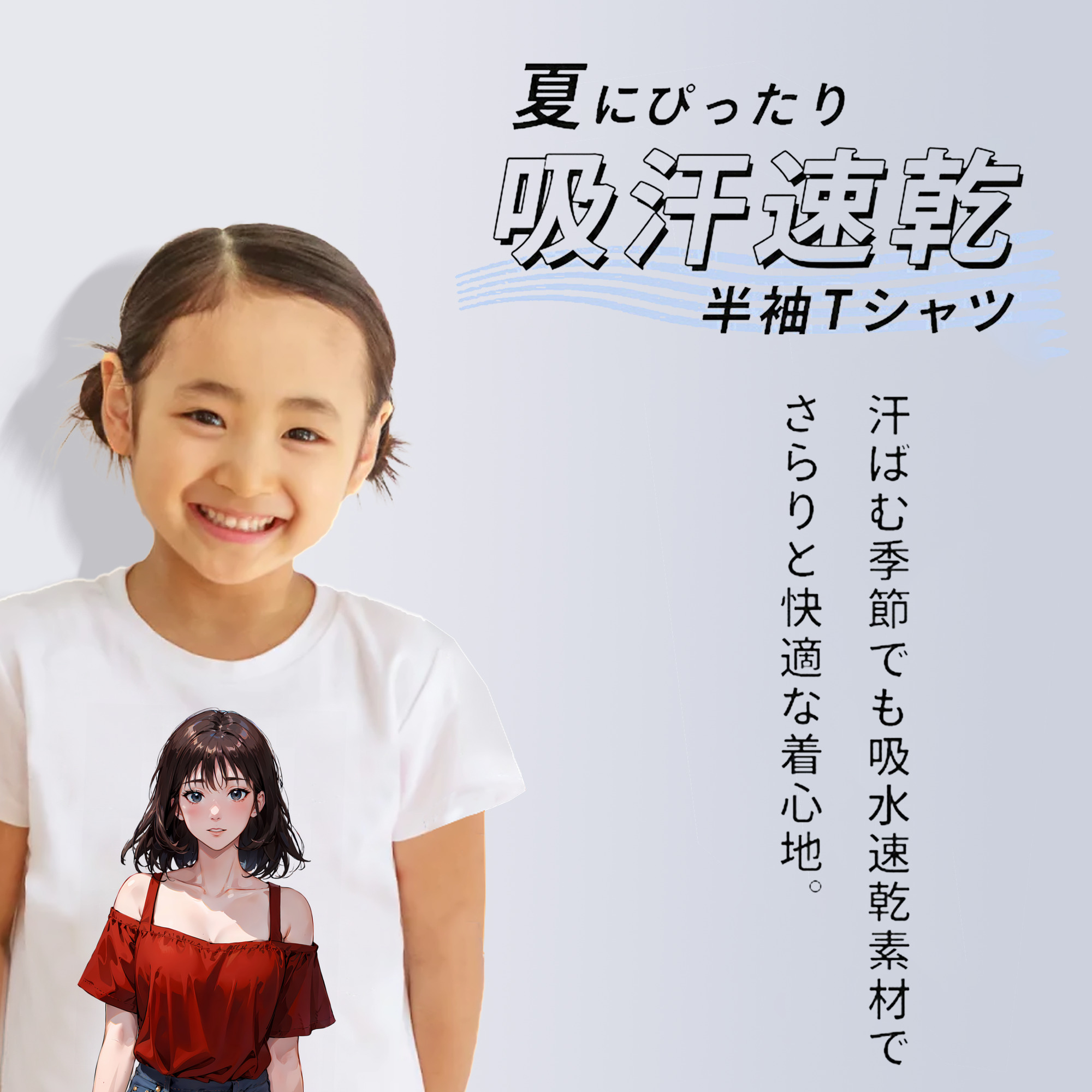 SLAM DUNK／スラムダンク 綿100％キッズTシャツ（フロントプリント）