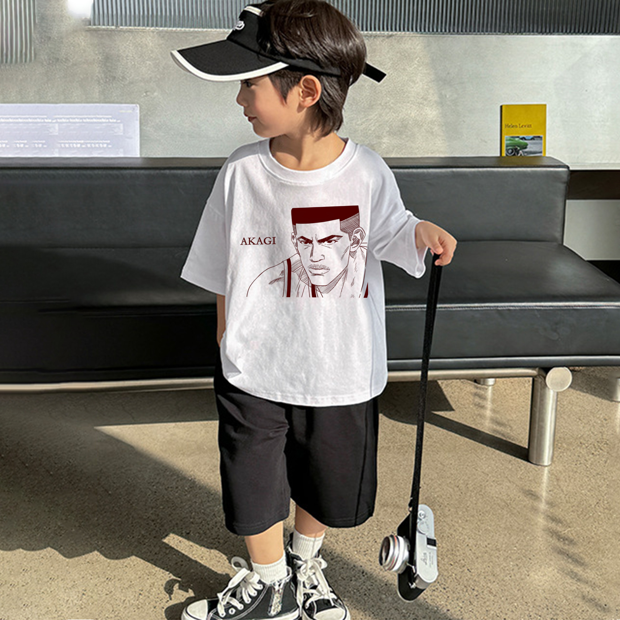 SLAM DUNK／スラムダンク 綿100％キッズTシャツ（フロントプリント）