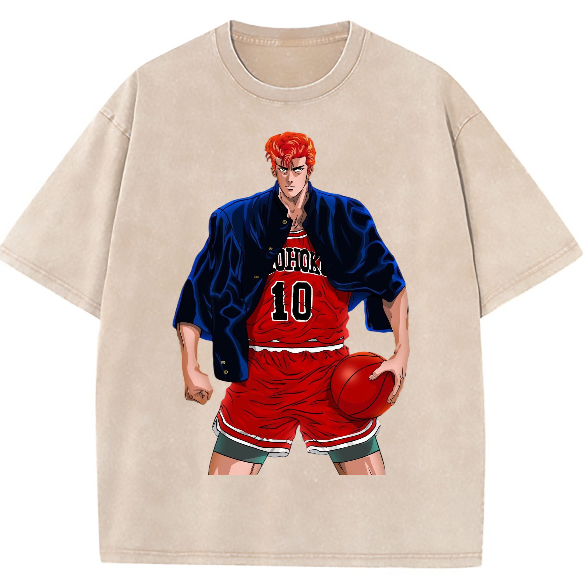 （画像用） SLAM DUNK／スラムダンク 綿100% ヴィンテージ風 半袖Tシャツ（フロントプリント）