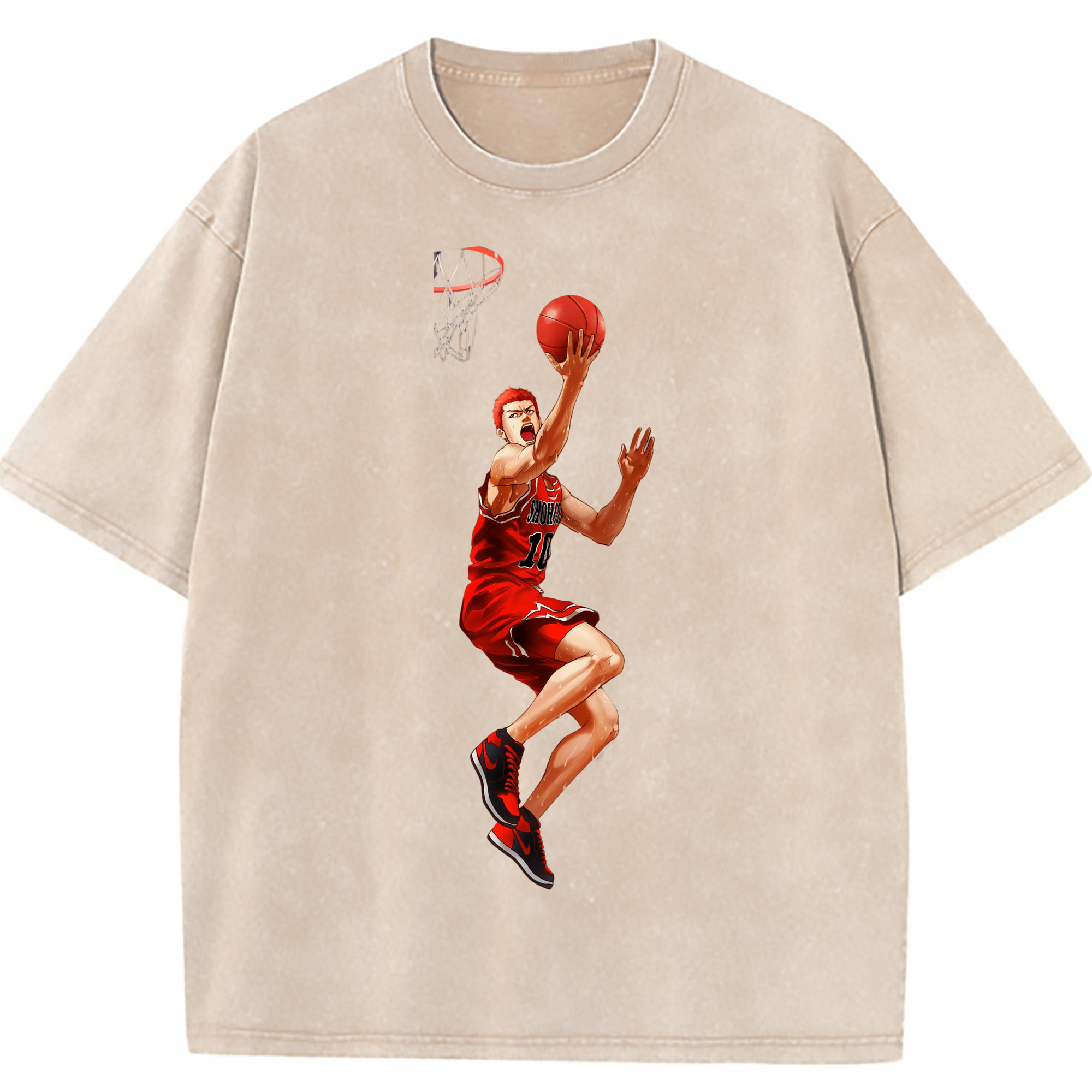 （画像用） SLAM DUNK／スラムダンク 綿100% ヴィンテージ風 半袖Tシャツ（フロントプリント）