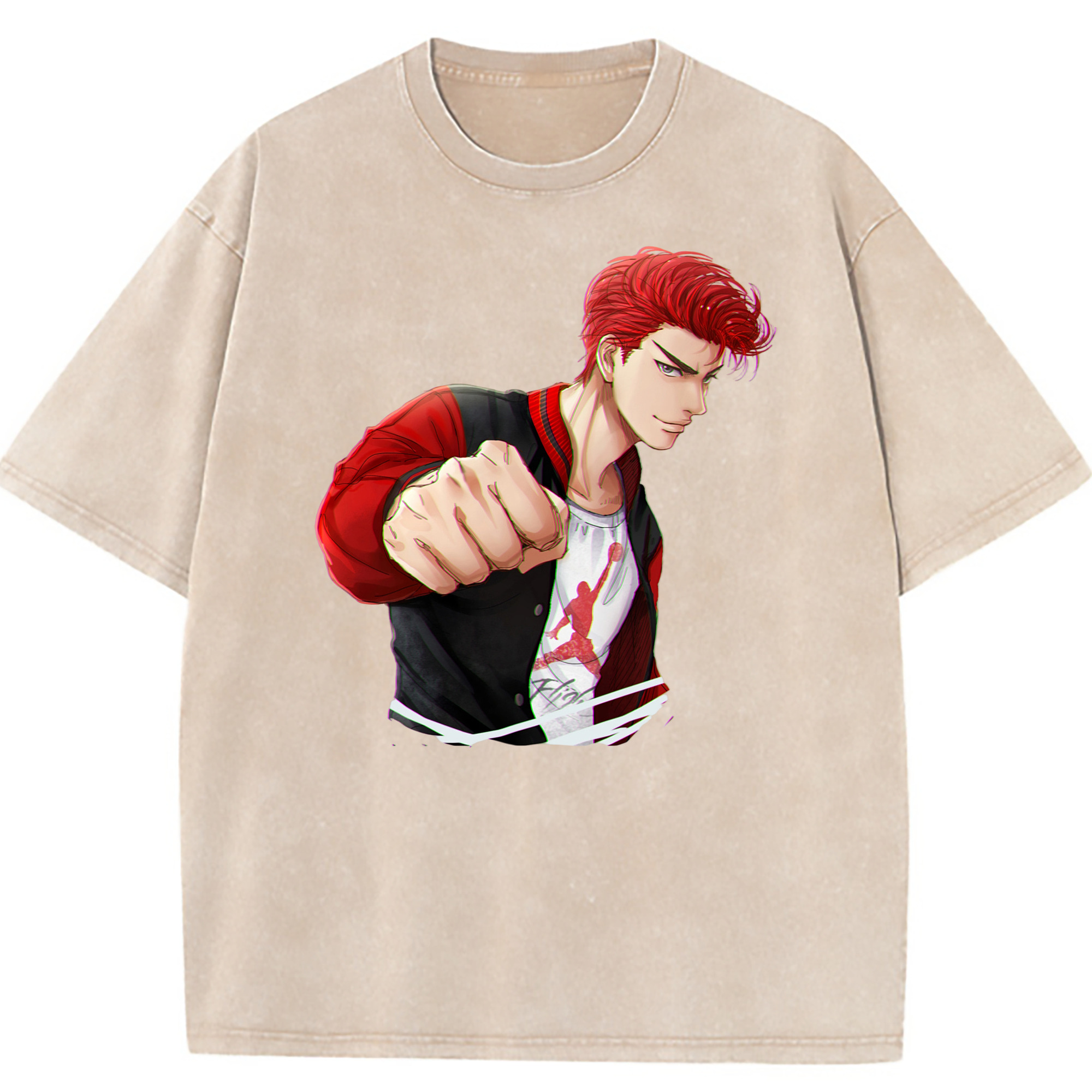 （画像用） SLAM DUNK／スラムダンク 綿100% ヴィンテージ風 半袖Tシャツ（フロントプリント）