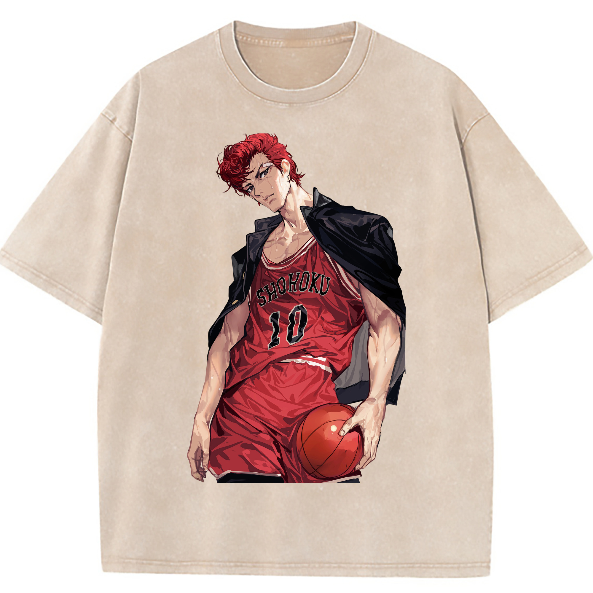（画像用） SLAM DUNK／スラムダンク 綿100% ヴィンテージ風 半袖Tシャツ（フロントプリント）