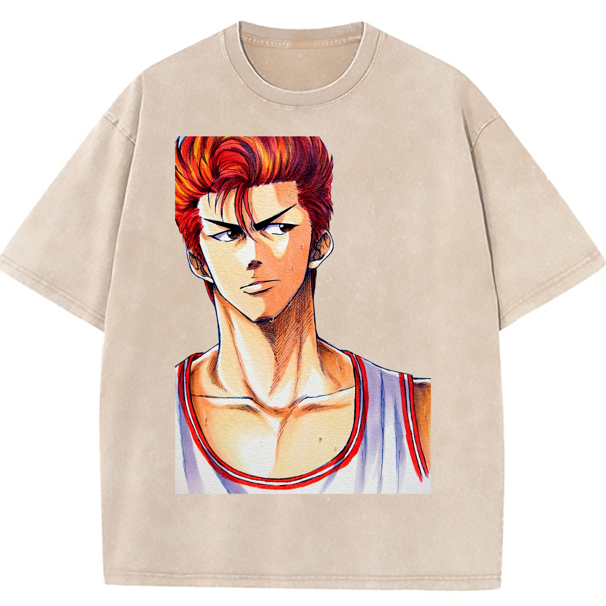（画像用） SLAM DUNK／スラムダンク 綿100% ヴィンテージ風 半袖Tシャツ（フロントプリント）