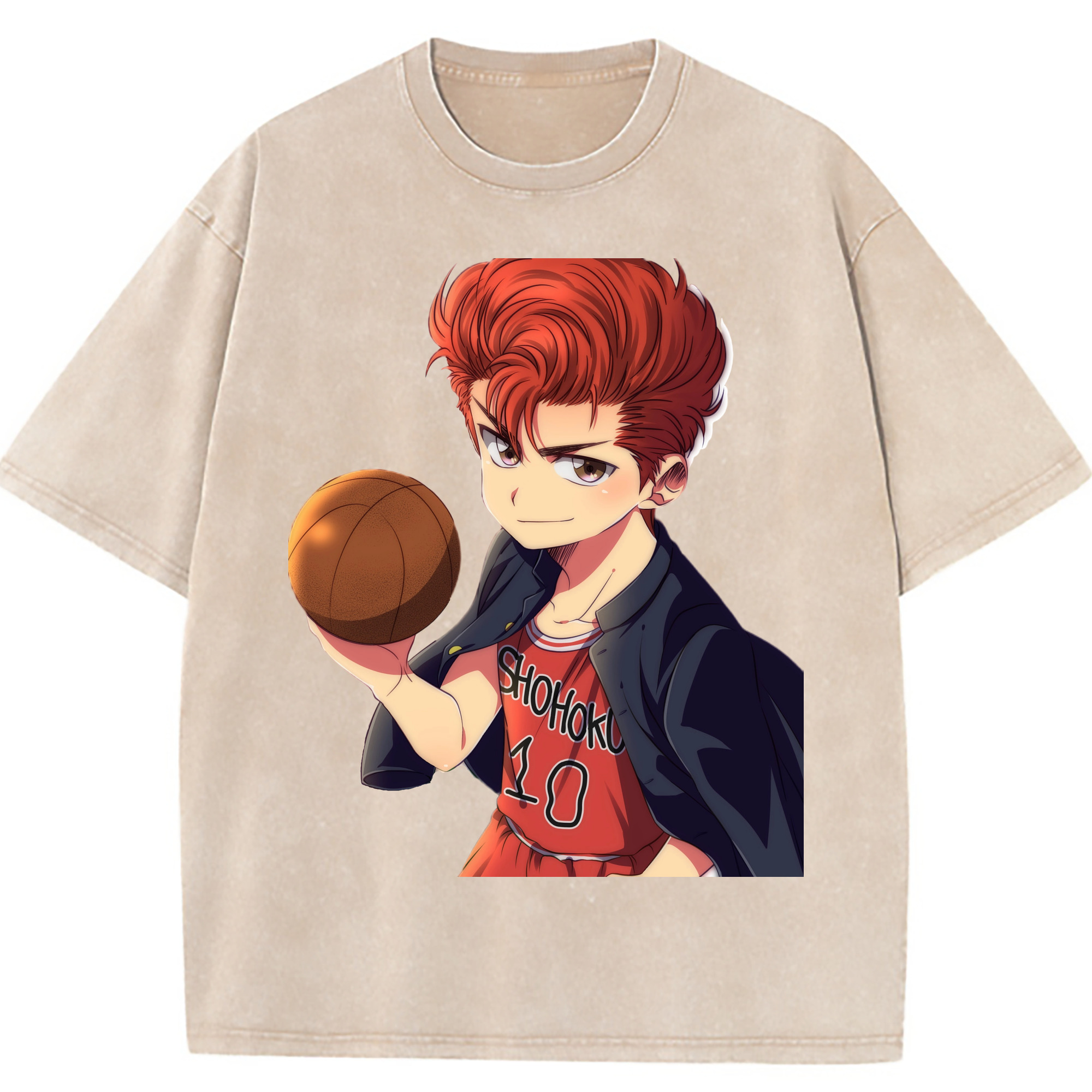 （画像用） SLAM DUNK／スラムダンク 綿100% ヴィンテージ風 半袖Tシャツ（フロントプリント）