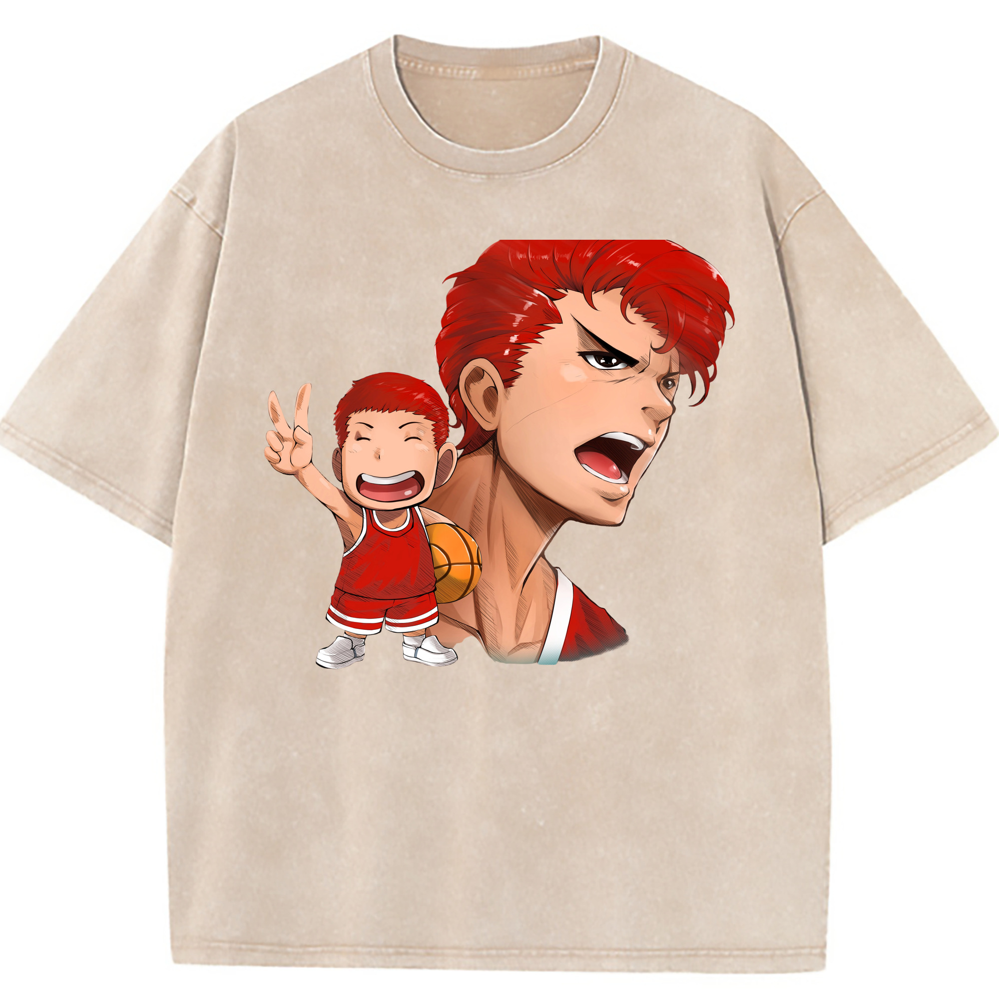 （画像用） SLAM DUNK／スラムダンク 綿100% ヴィンテージ風 半袖Tシャツ（フロントプリント）
