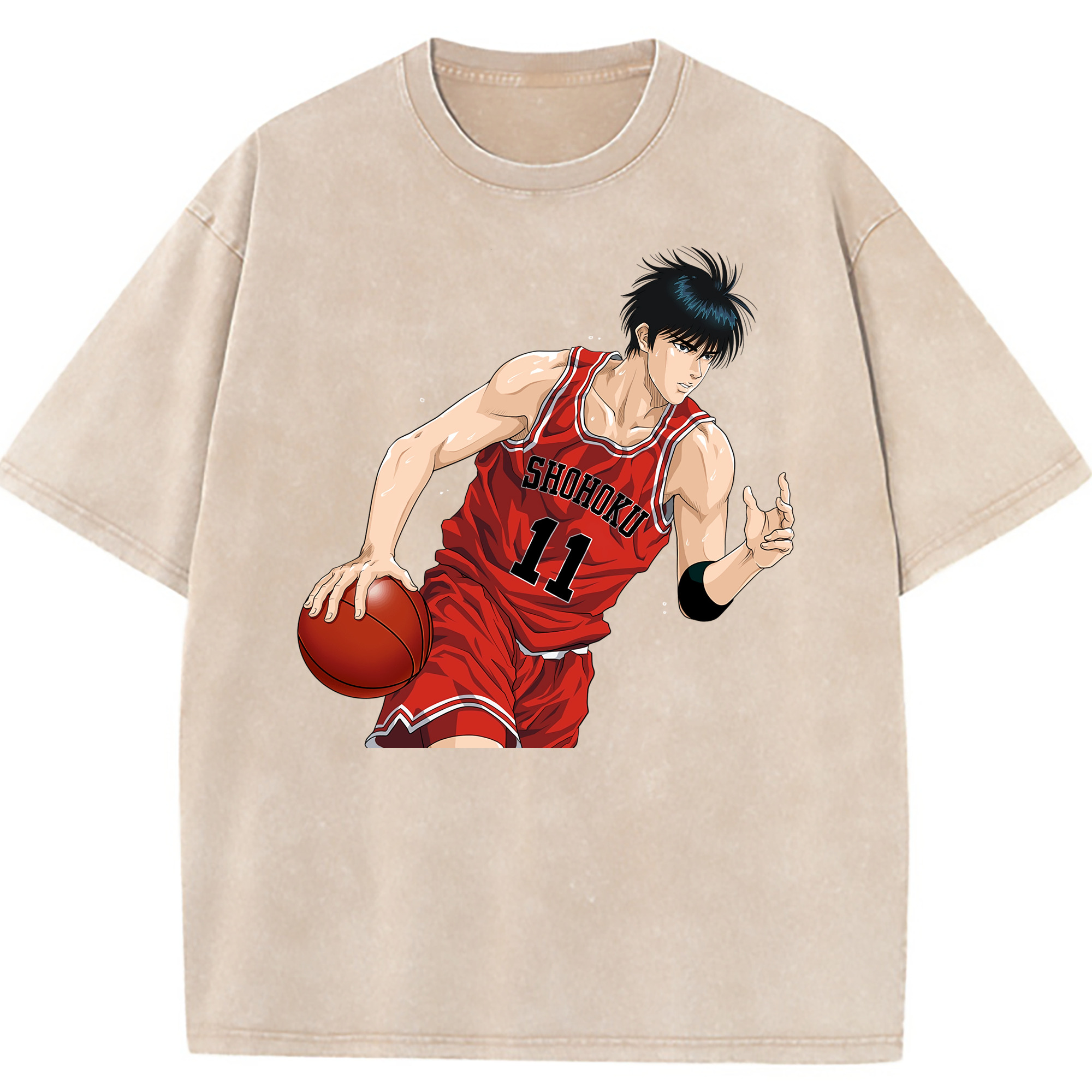 （画像用） SLAM DUNK／スラムダンク 綿100% ヴィンテージ風 半袖Tシャツ（フロントプリント）