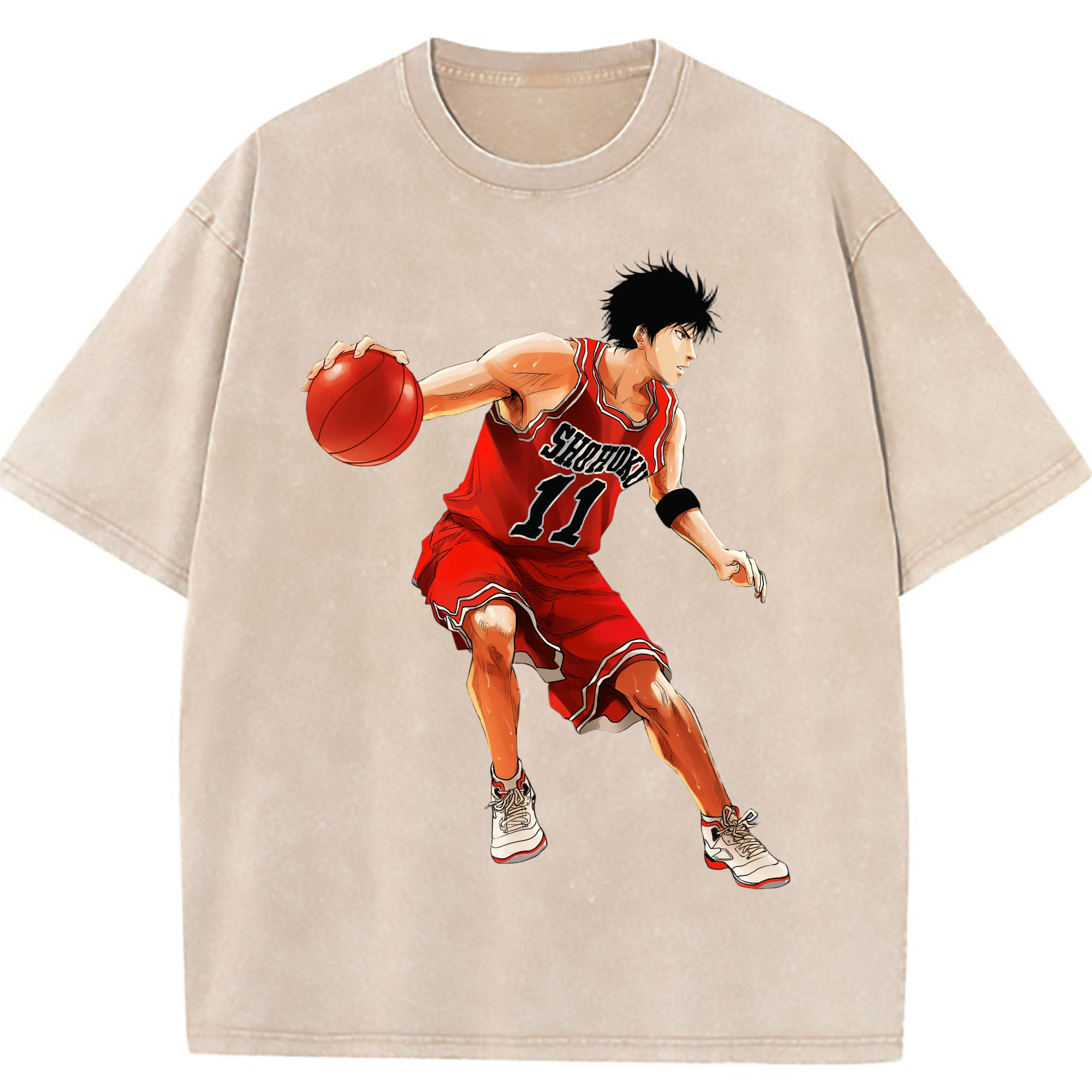 （画像用） SLAM DUNK／スラムダンク 綿100% ヴィンテージ風 半袖Tシャツ（フロントプリント）