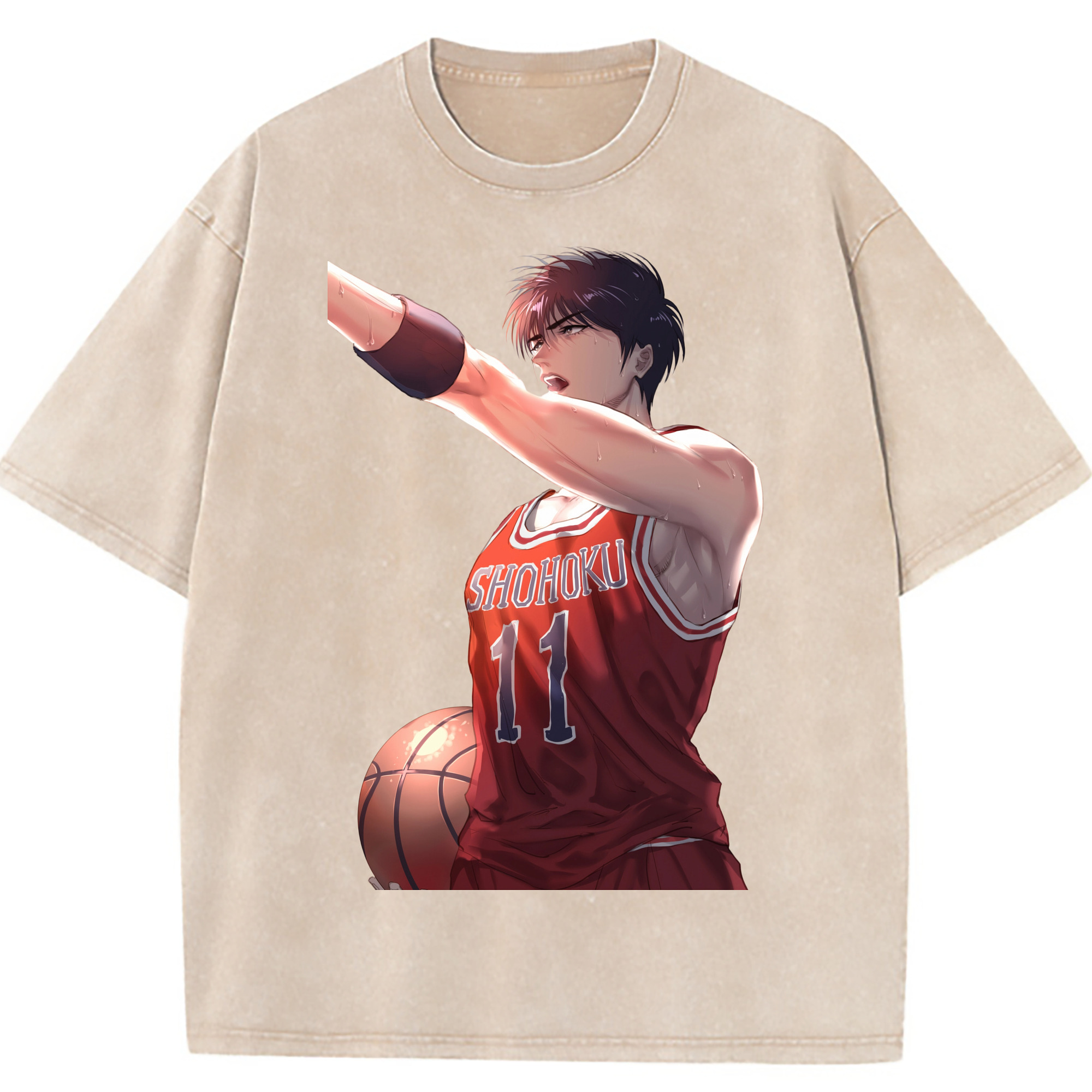 （画像用） SLAM DUNK／スラムダンク 綿100% ヴィンテージ風 半袖Tシャツ（フロントプリント）