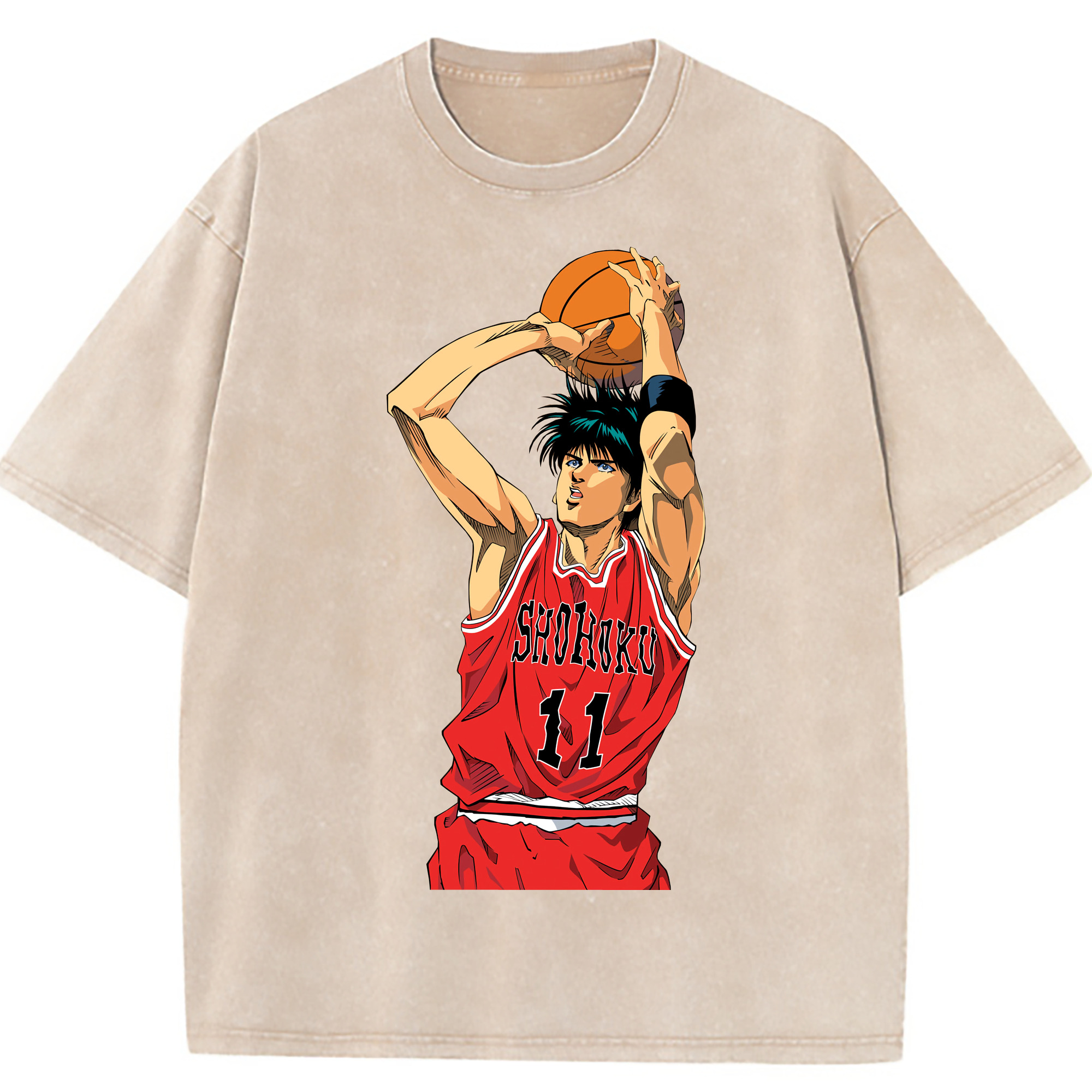 （画像用） SLAM DUNK／スラムダンク 綿100% ヴィンテージ風 半袖Tシャツ（フロントプリント）