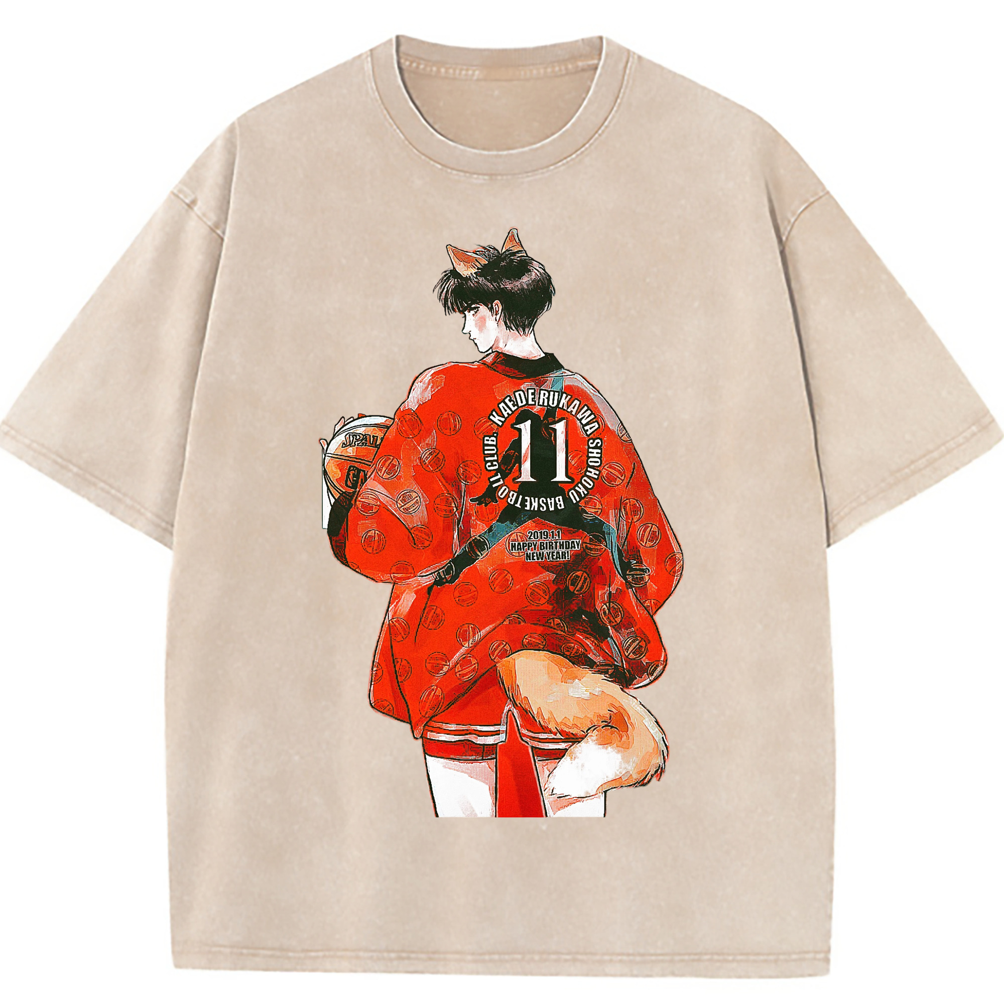 （画像用） SLAM DUNK／スラムダンク 綿100% ヴィンテージ風 半袖Tシャツ（フロントプリント）