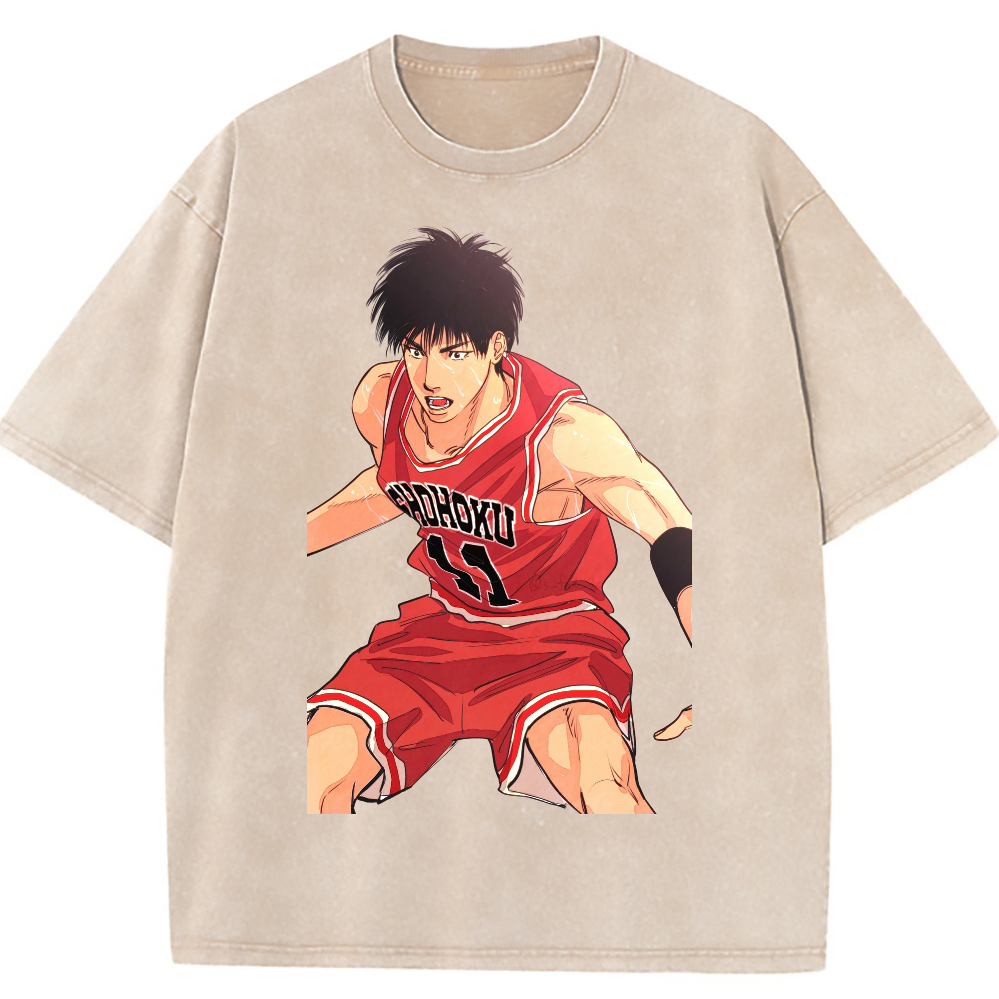（画像用） SLAM DUNK／スラムダンク 綿100% ヴィンテージ風 半袖Tシャツ（フロントプリント）