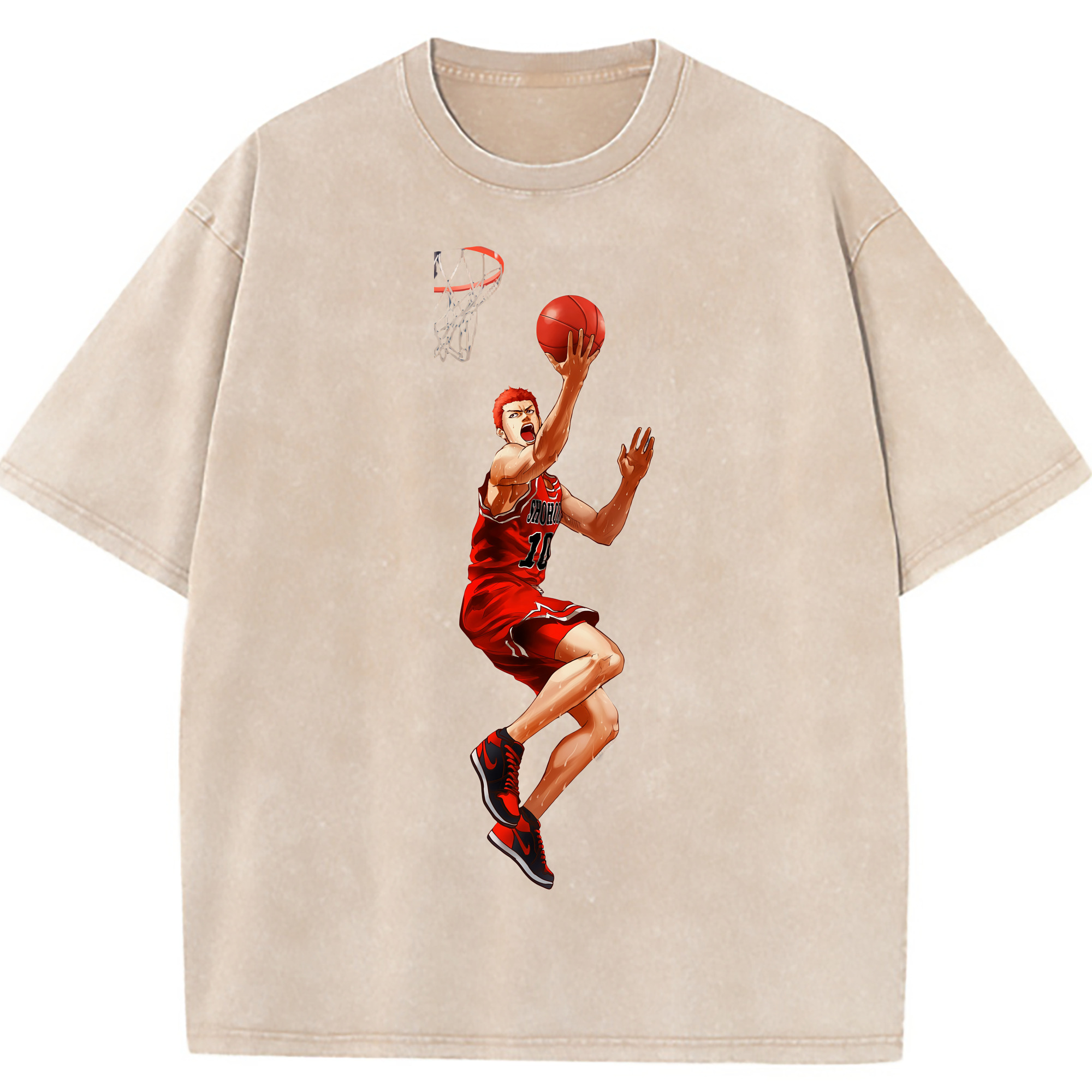 （画像用） SLAM DUNK／スラムダンク 綿100% ヴィンテージ風 半袖Tシャツ（フロントプリント）