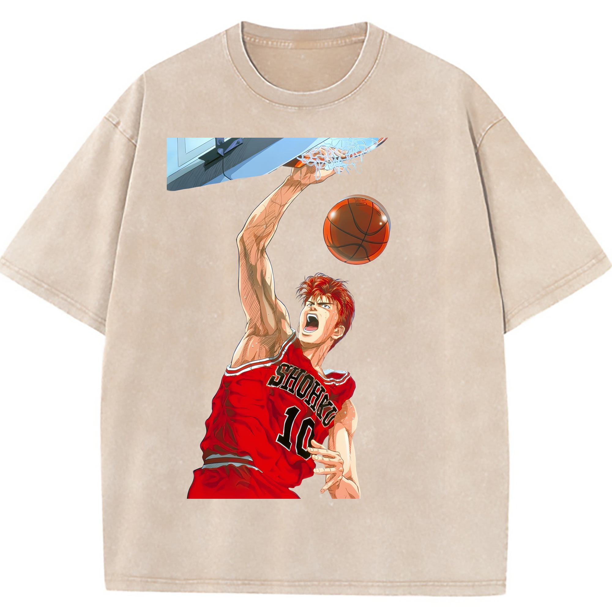 （画像用） SLAM DUNK／スラムダンク 綿100% ヴィンテージ風 半袖Tシャツ（フロントプリント）