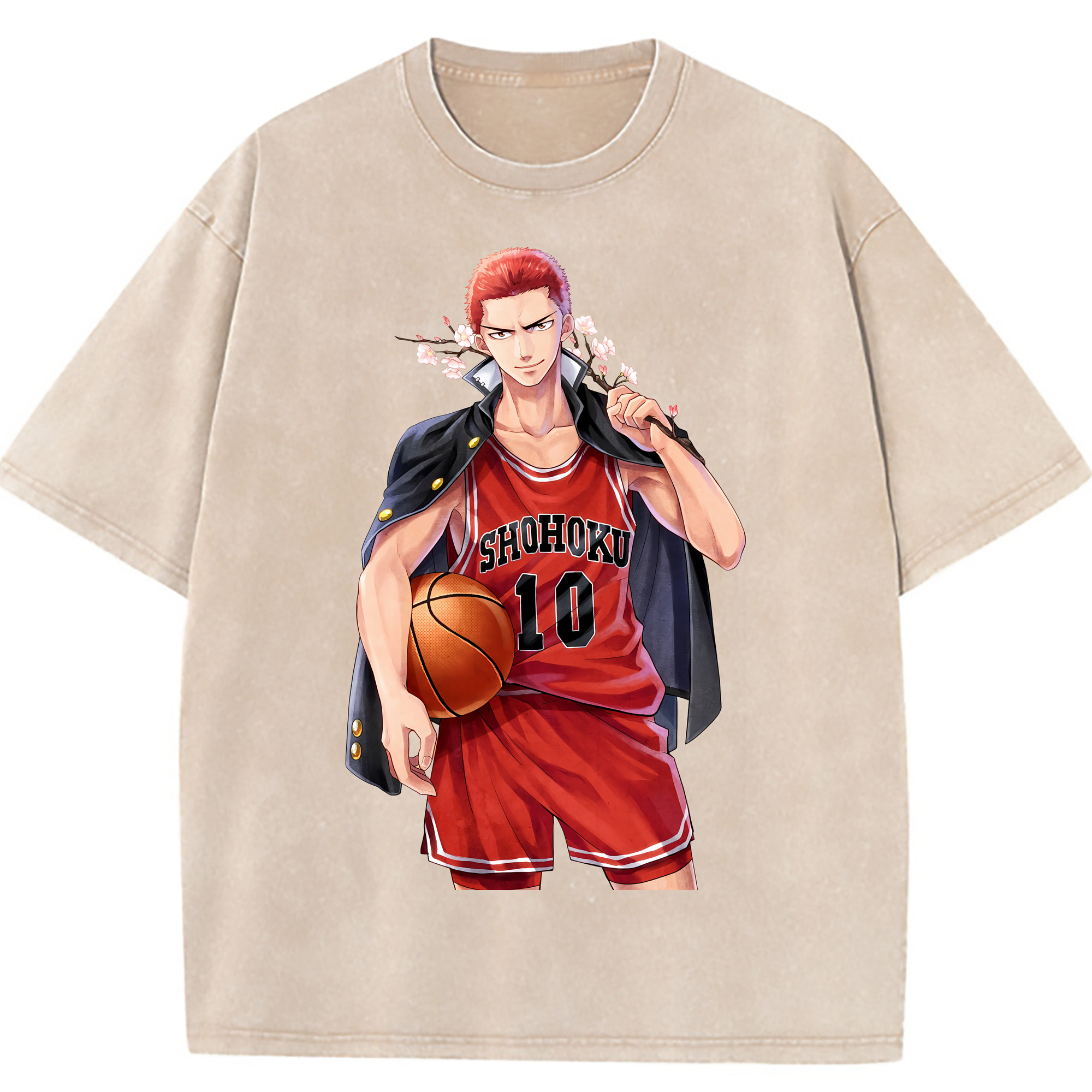 （画像用） SLAM DUNK／スラムダンク 綿100% ヴィンテージ風 半袖Tシャツ（フロントプリント）