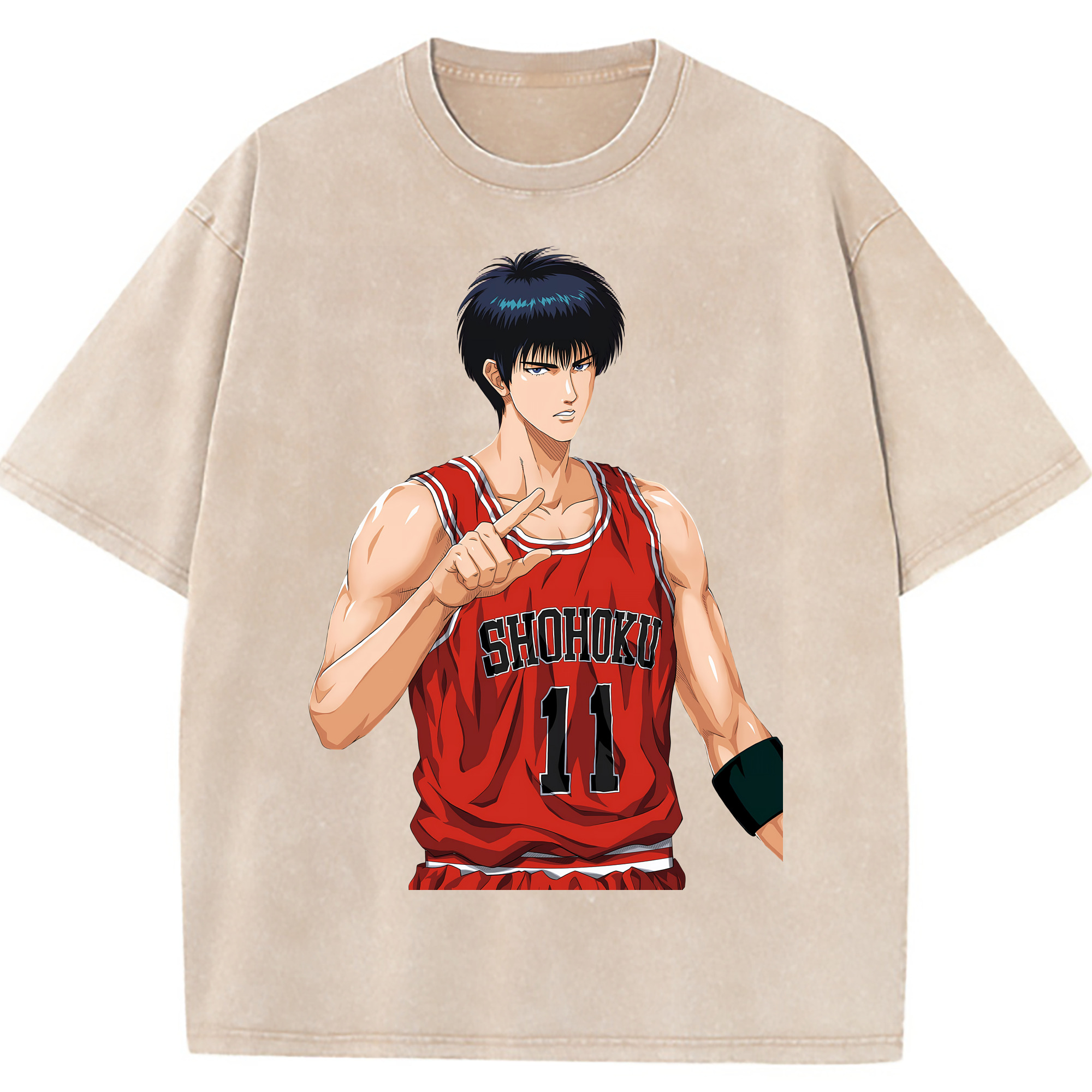 （画像用） SLAM DUNK／スラムダンク 綿100% ヴィンテージ風 半袖Tシャツ（フロントプリント）
