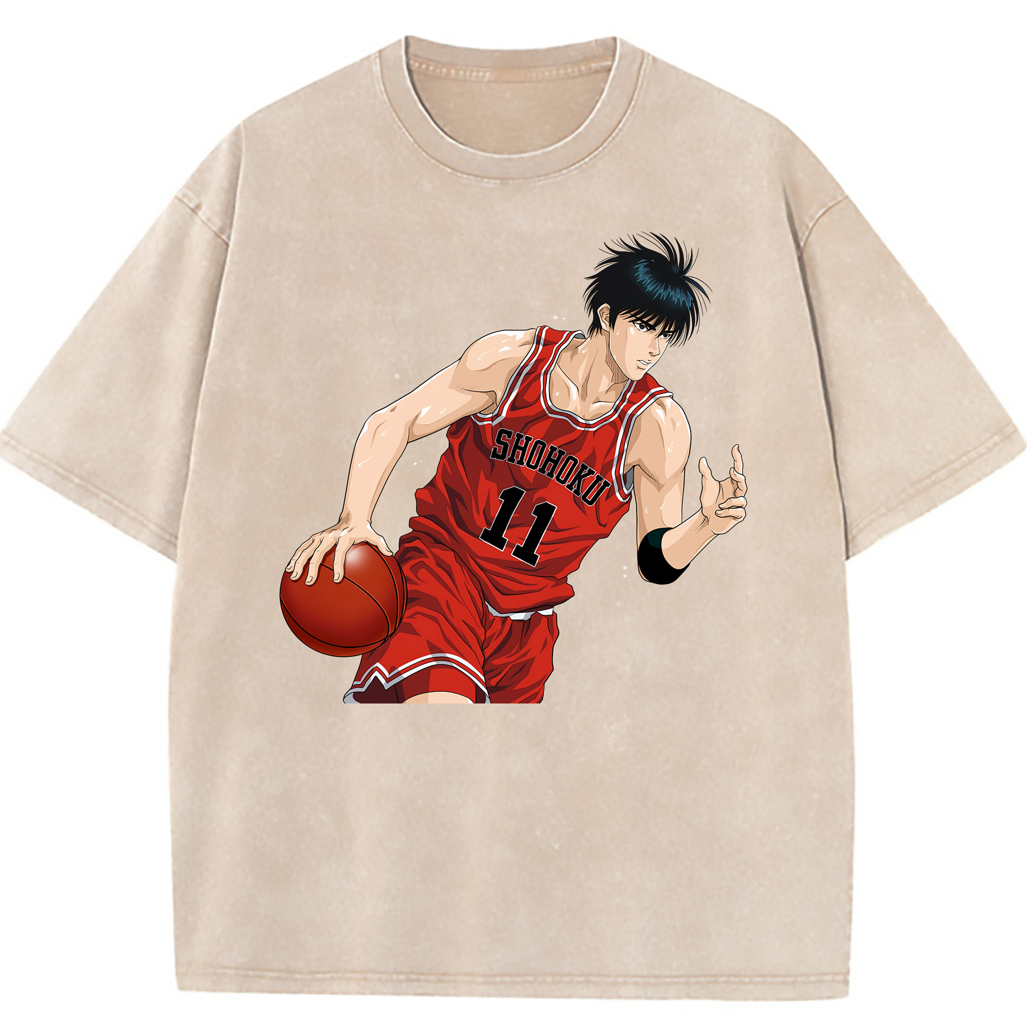 （画像用） SLAM DUNK／スラムダンク 綿100% ヴィンテージ風 半袖Tシャツ（フロントプリント）