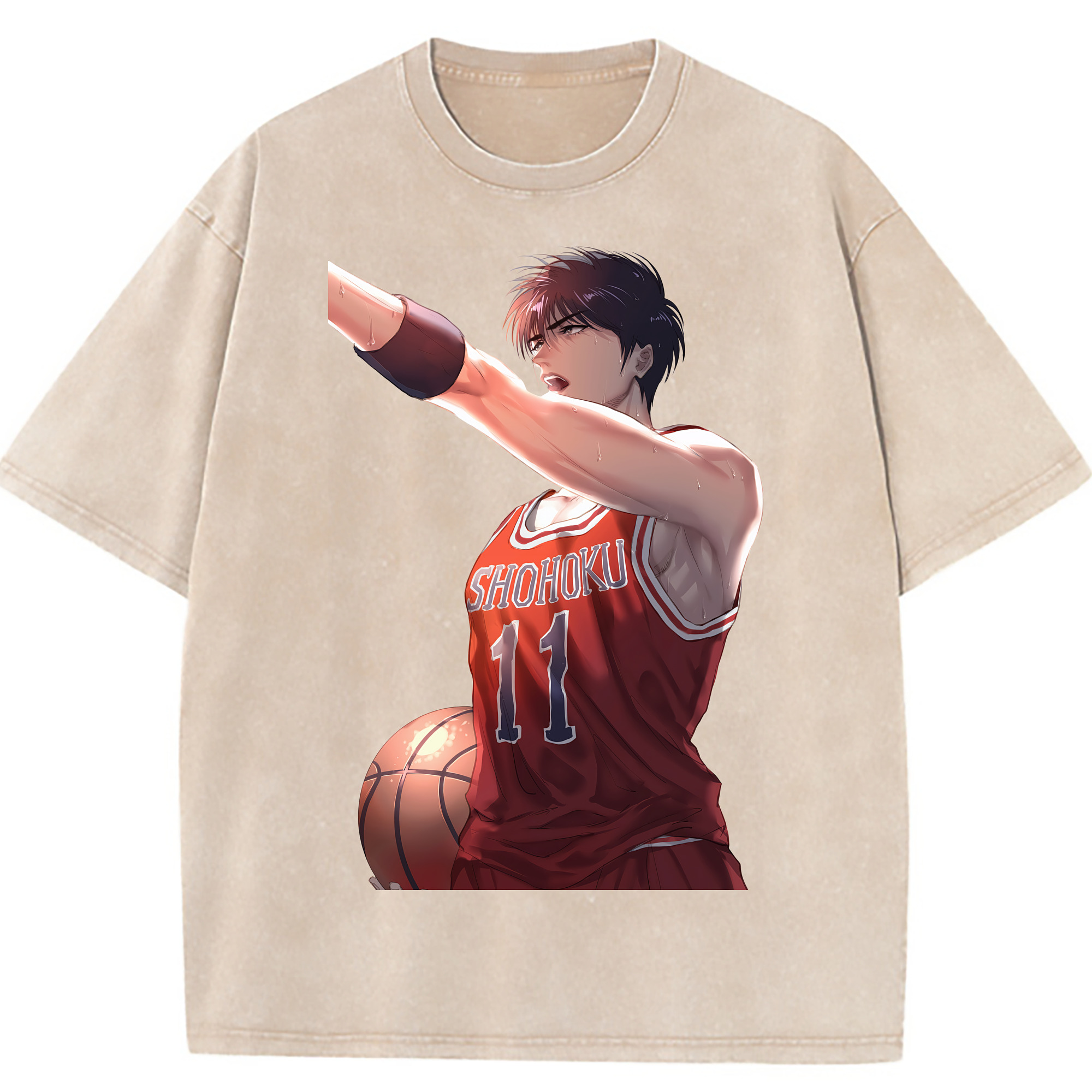（画像用） SLAM DUNK／スラムダンク 綿100% ヴィンテージ風 半袖Tシャツ（フロントプリント）