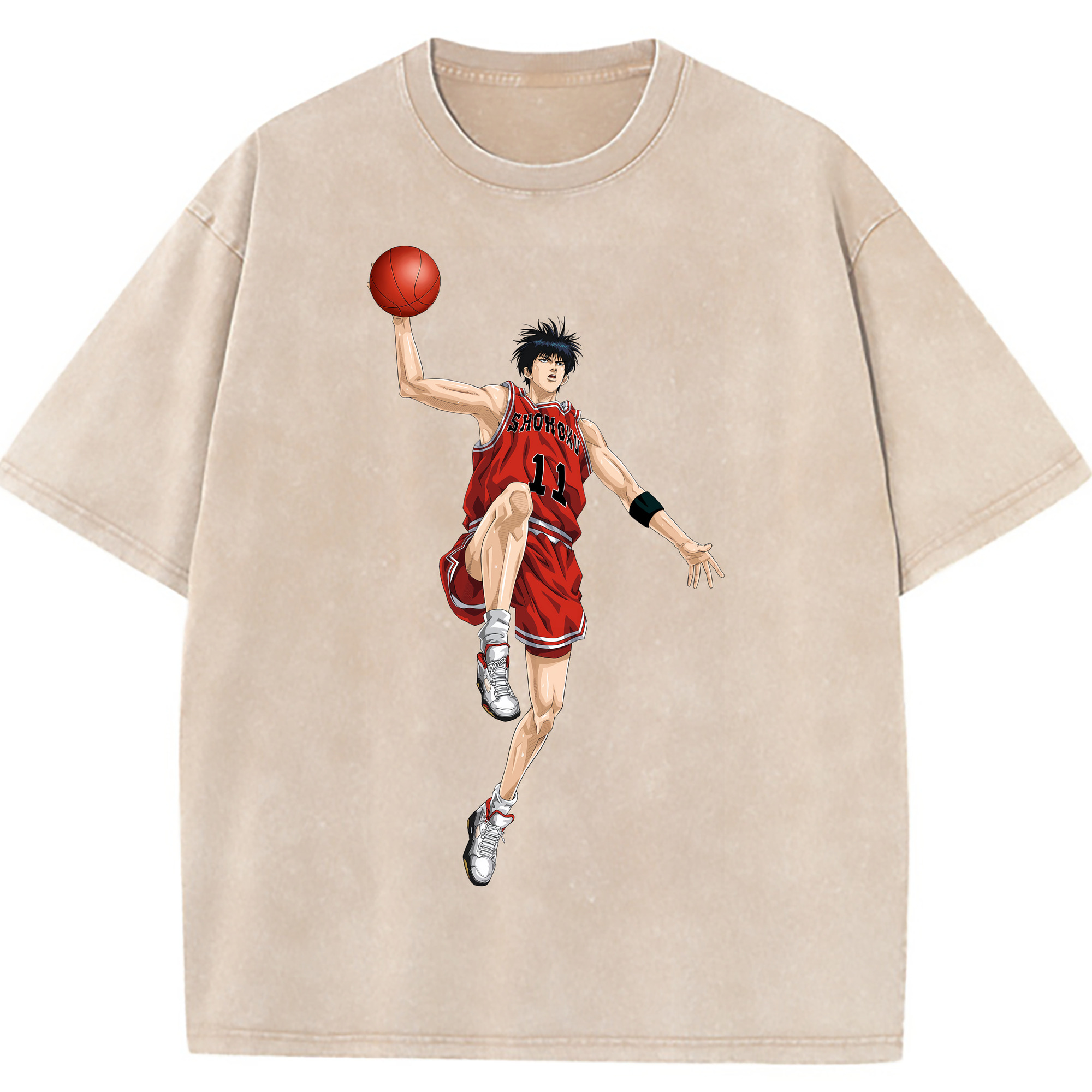 （画像用） SLAM DUNK／スラムダンク 綿100% ヴィンテージ風 半袖Tシャツ（フロントプリント）