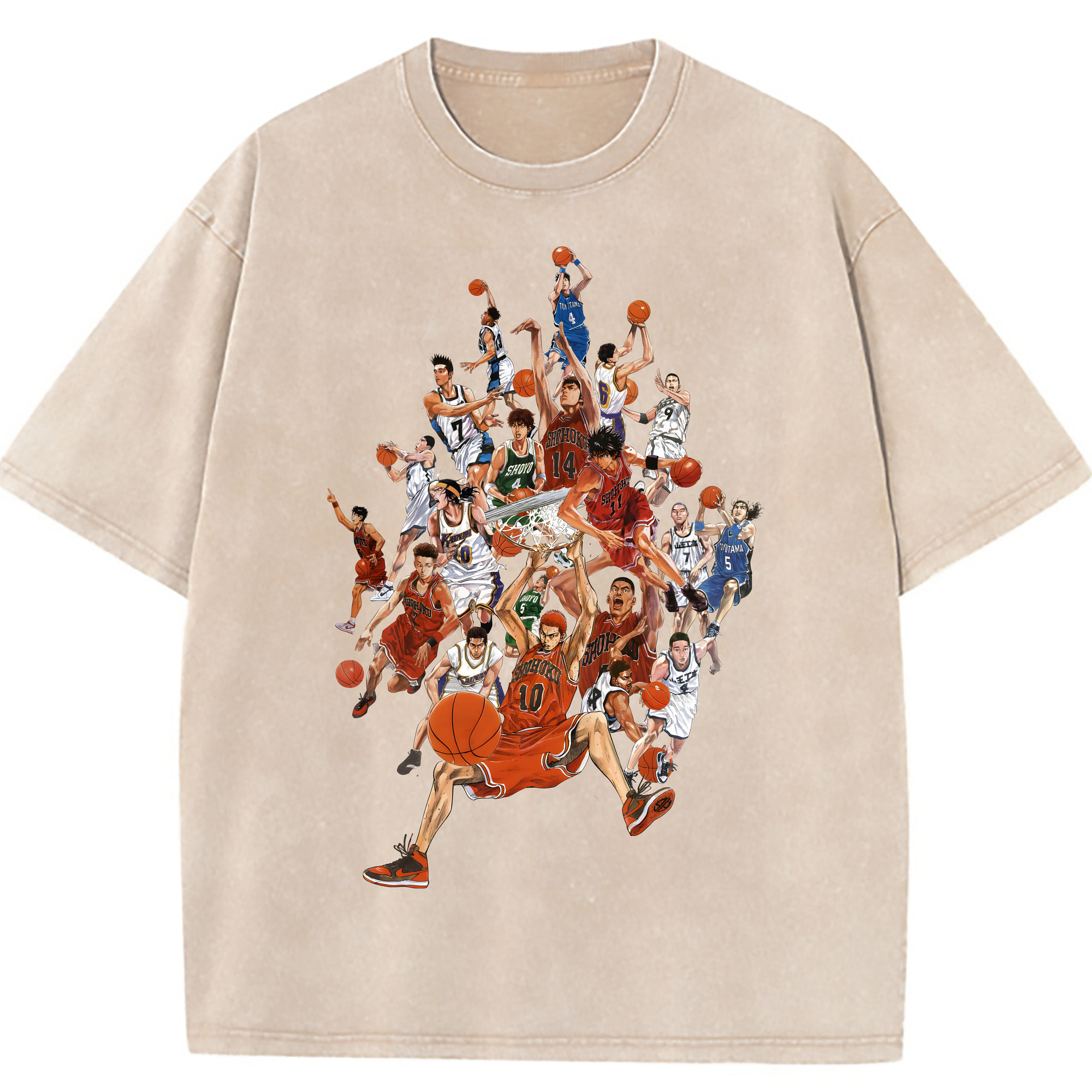 （画像用） SLAM DUNK／スラムダンク 綿100% ヴィンテージ風 半袖Tシャツ（フロントプリント）