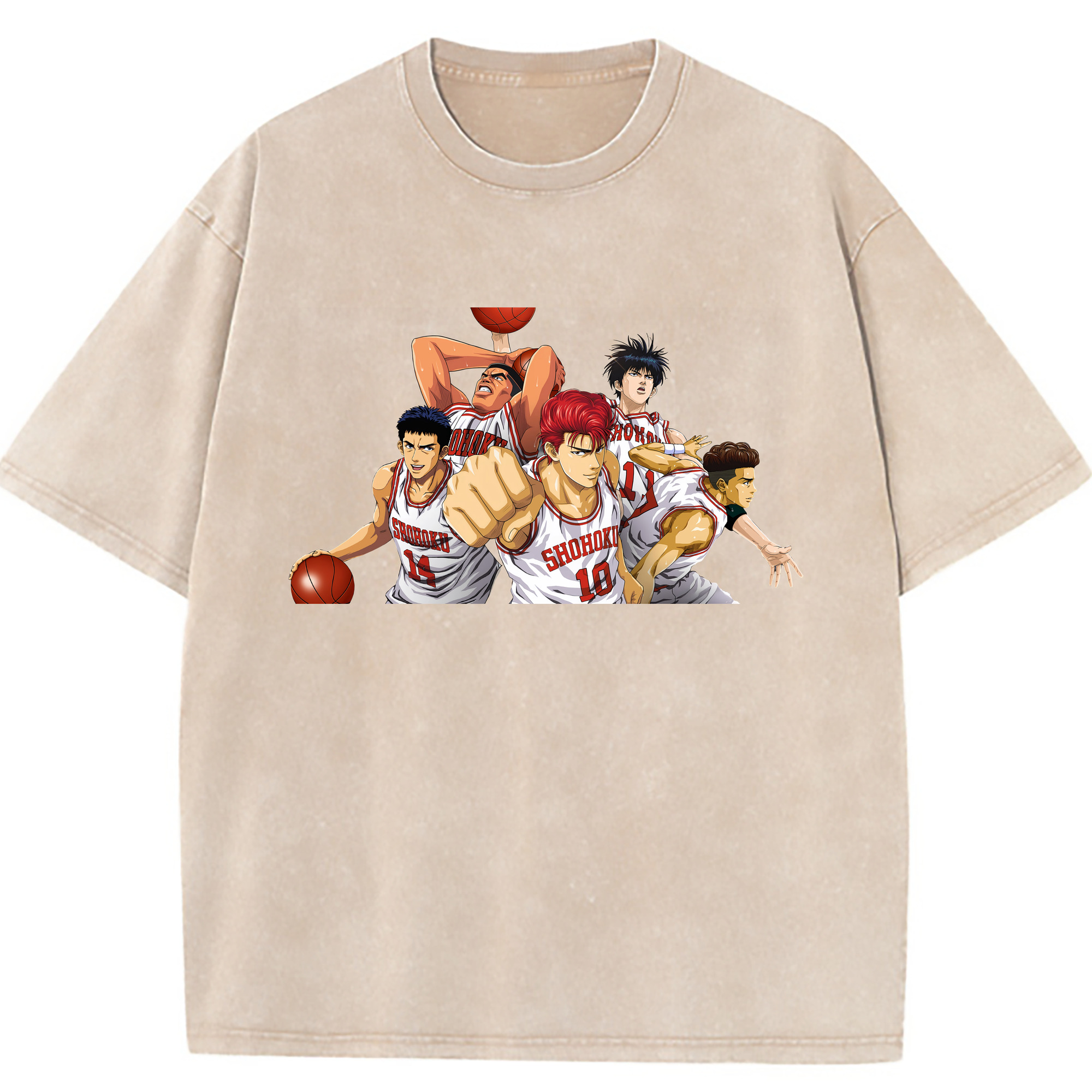 （画像用） SLAM DUNK／スラムダンク 綿100% ヴィンテージ風 半袖Tシャツ（フロントプリント）