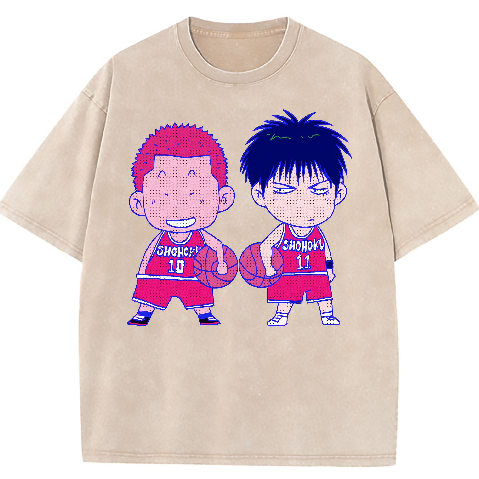 （画像用） SLAM DUNK／スラムダンク 綿100% ヴィンテージ風 半袖Tシャツ（フロントプリント）
