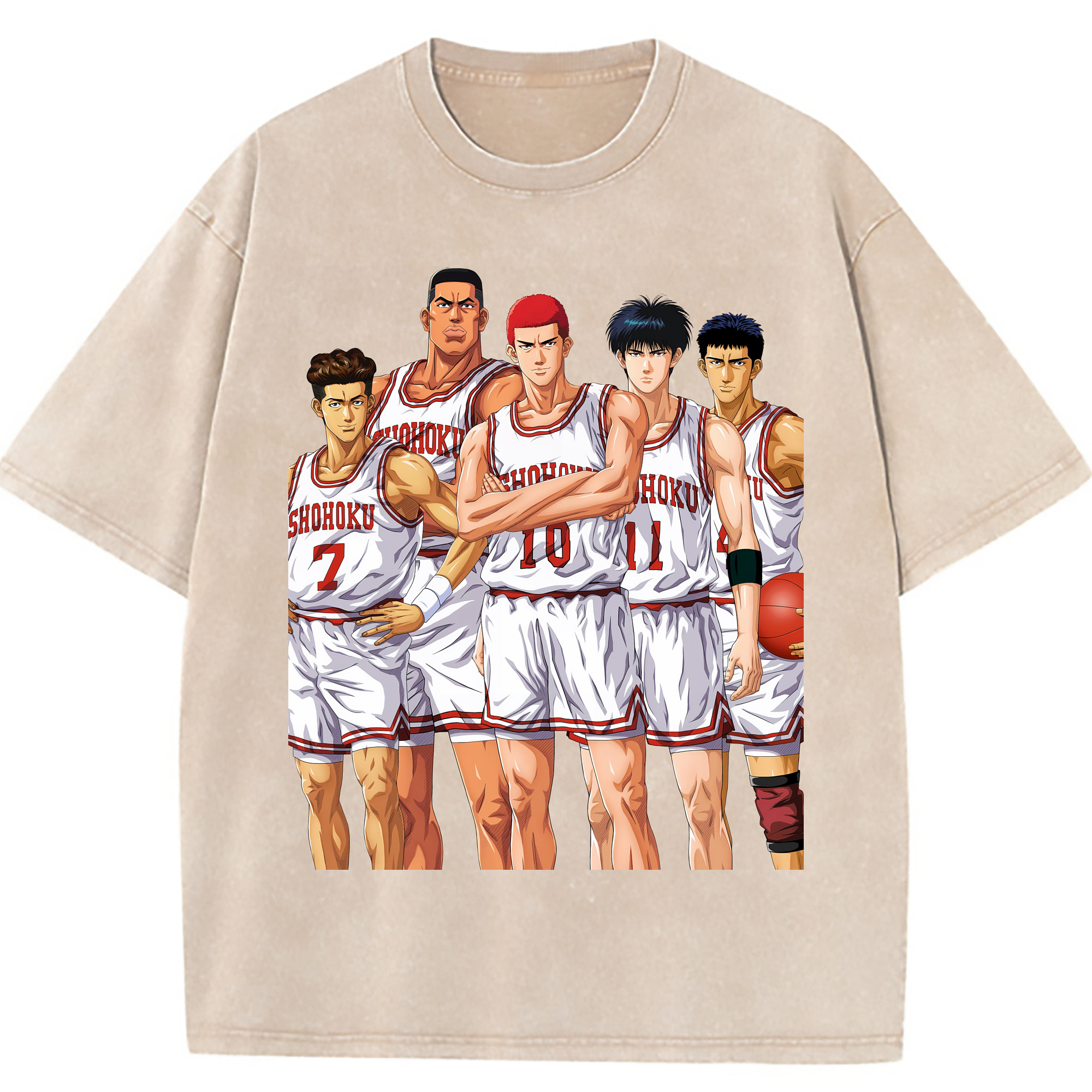 （画像用） SLAM DUNK／スラムダンク 綿100% ヴィンテージ風 半袖Tシャツ（フロントプリント）