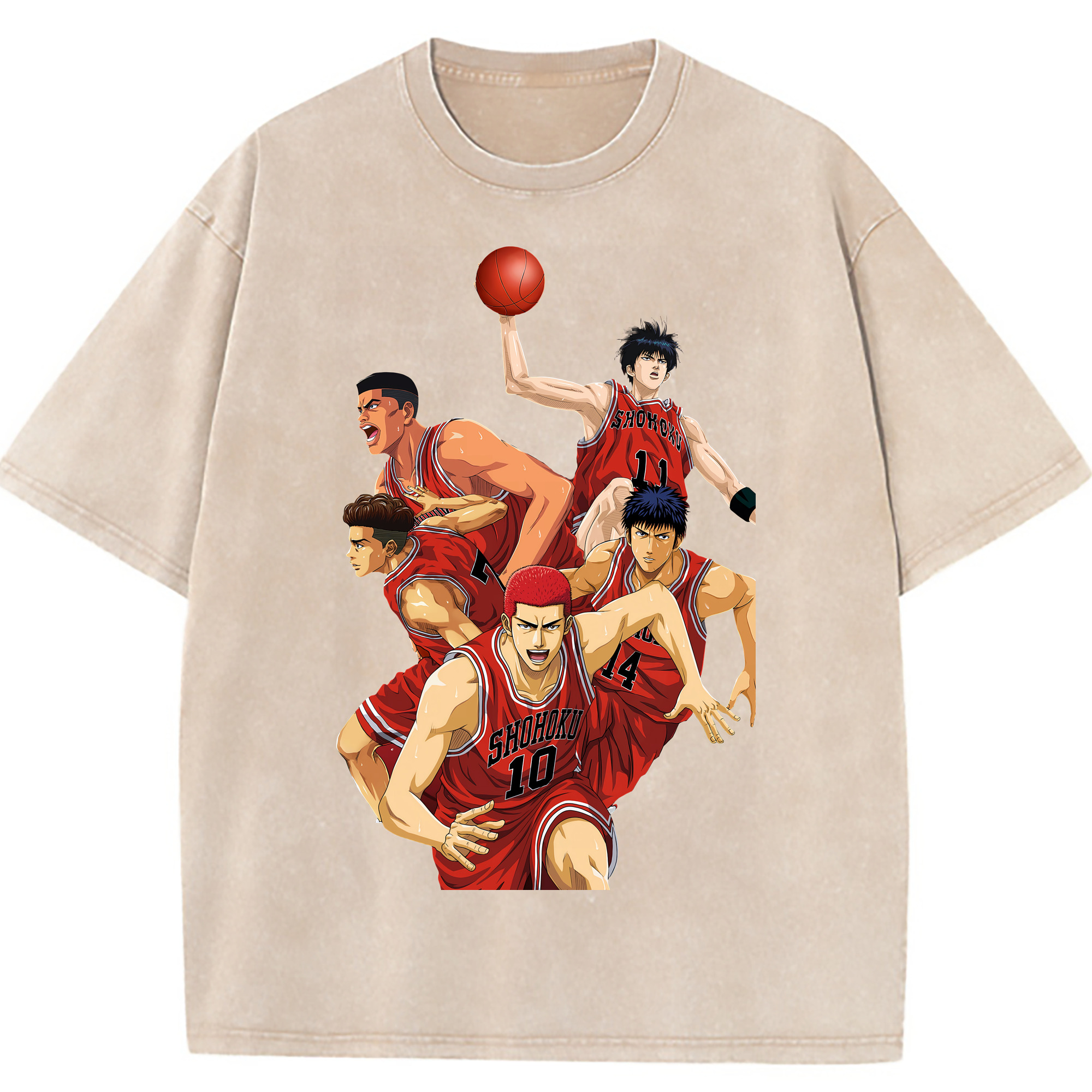 （画像用） SLAM DUNK／スラムダンク 綿100% ヴィンテージ風 半袖Tシャツ（フロントプリント）