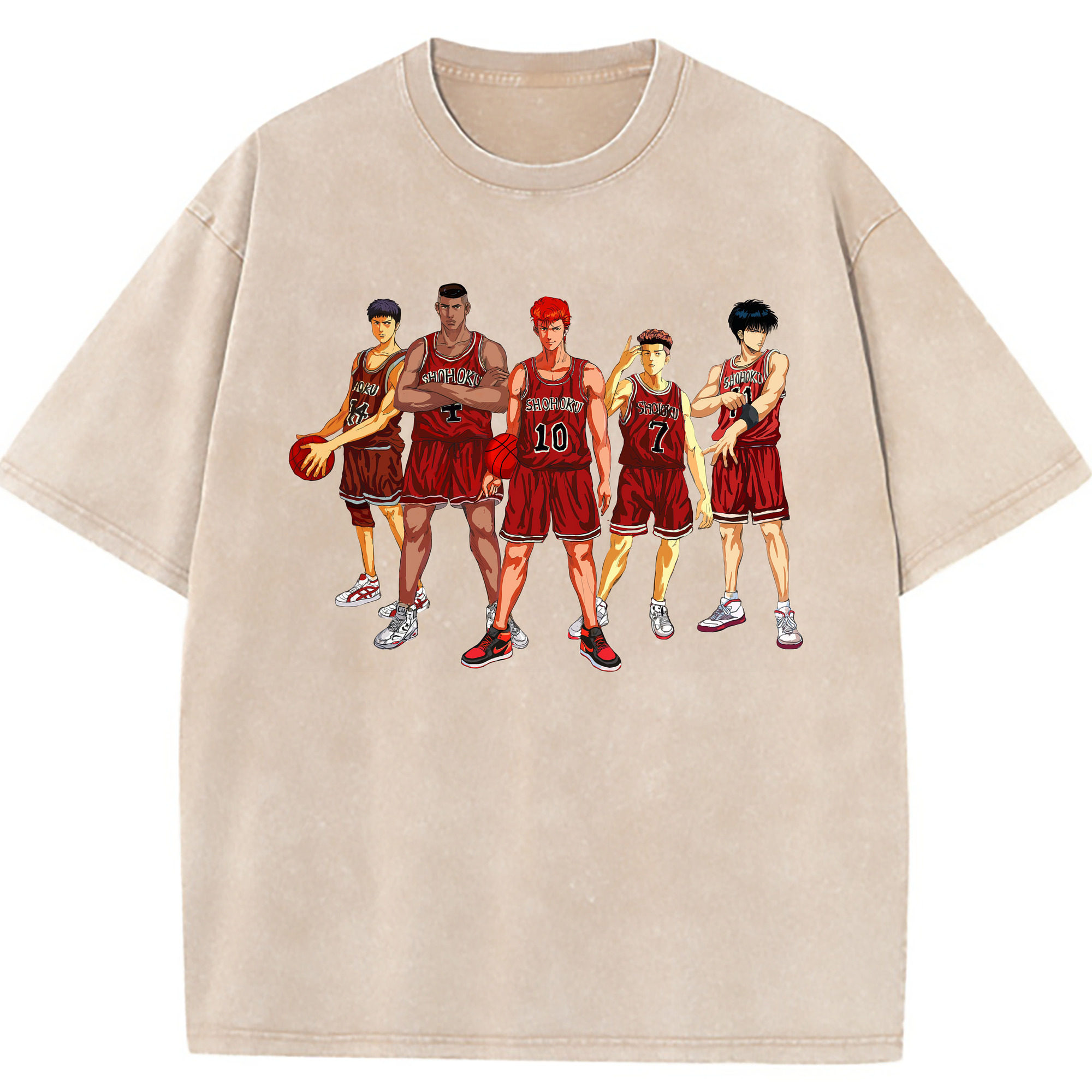（画像用） SLAM DUNK／スラムダンク 綿100% ヴィンテージ風 半袖Tシャツ（フロントプリント）