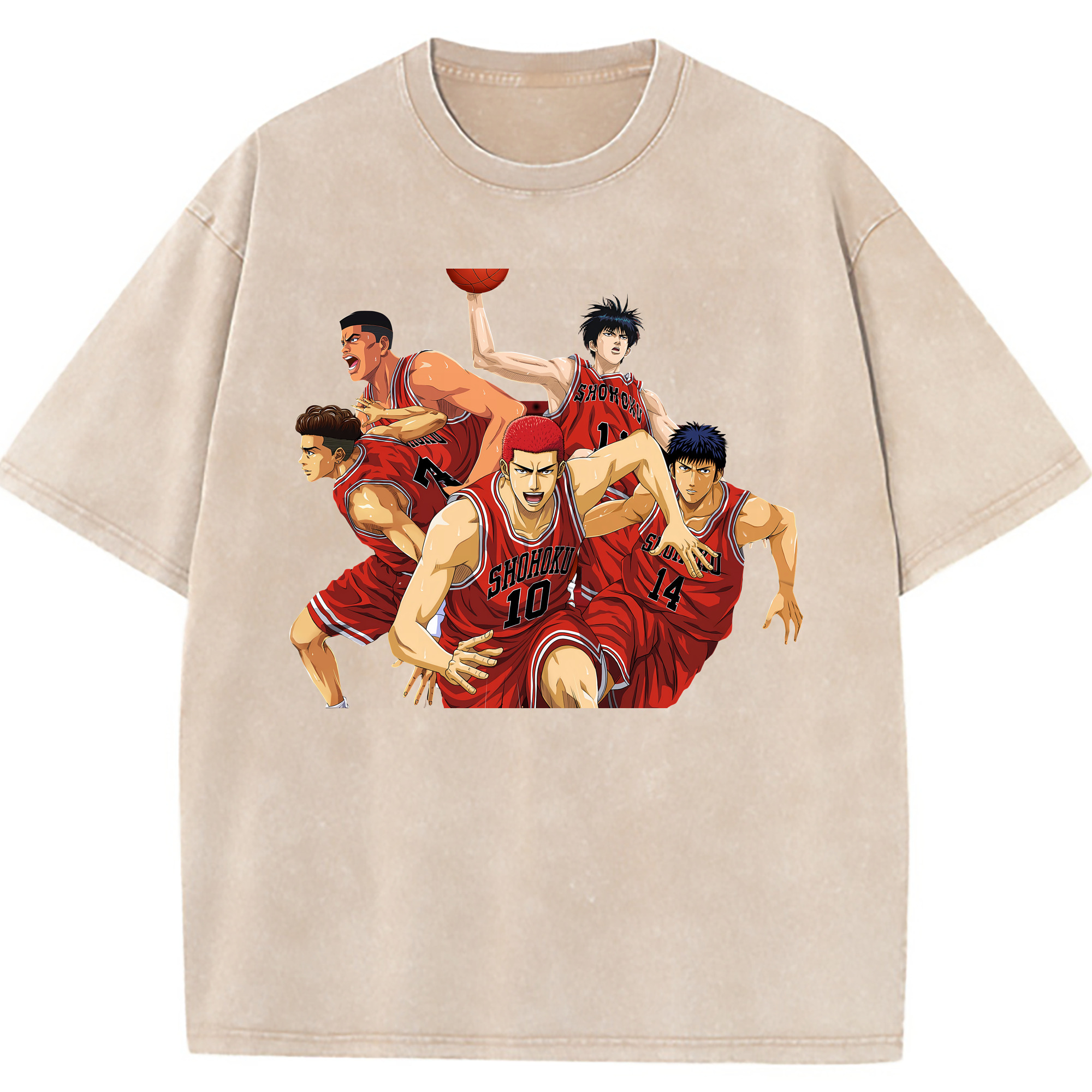 （画像用） SLAM DUNK／スラムダンク 綿100% ヴィンテージ風 半袖Tシャツ（フロントプリント）