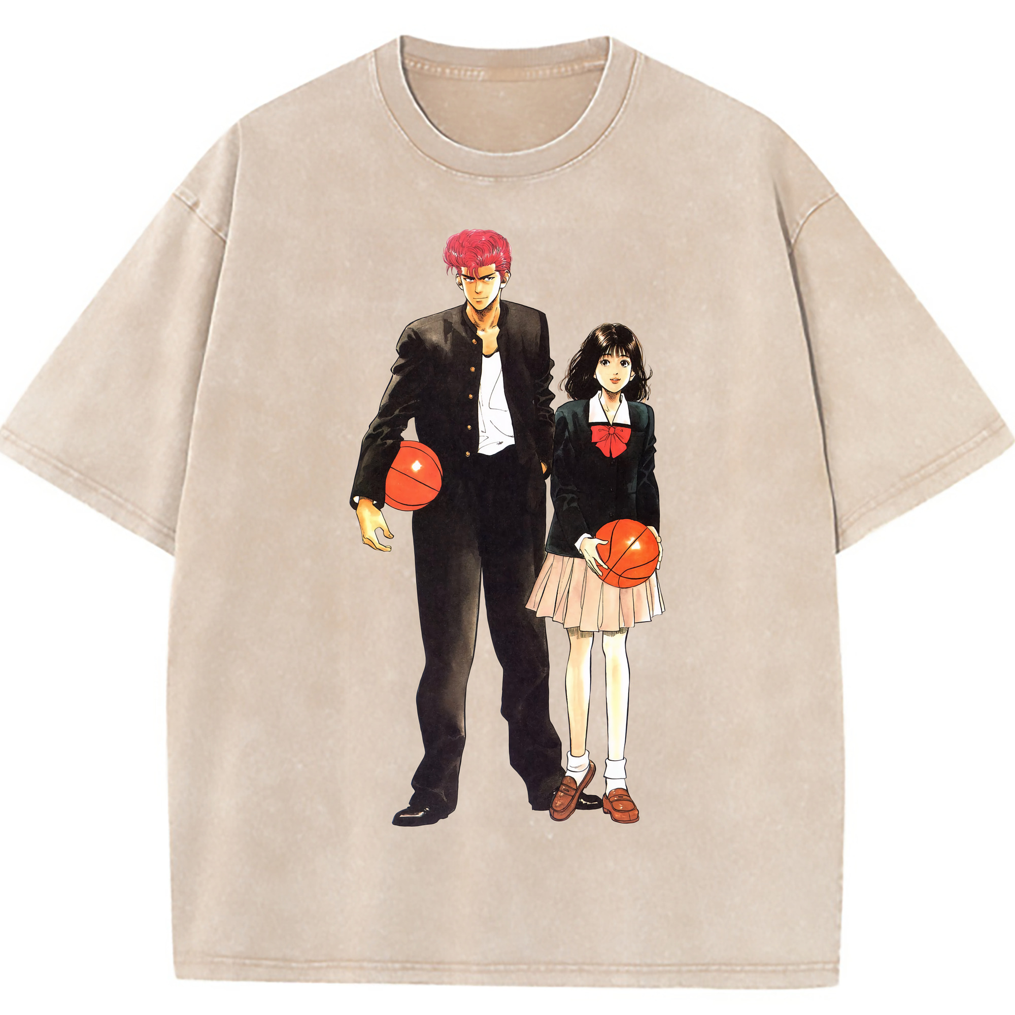 （画像用） SLAM DUNK／スラムダンク 綿100% ヴィンテージ風 半袖Tシャツ（フロントプリント）
