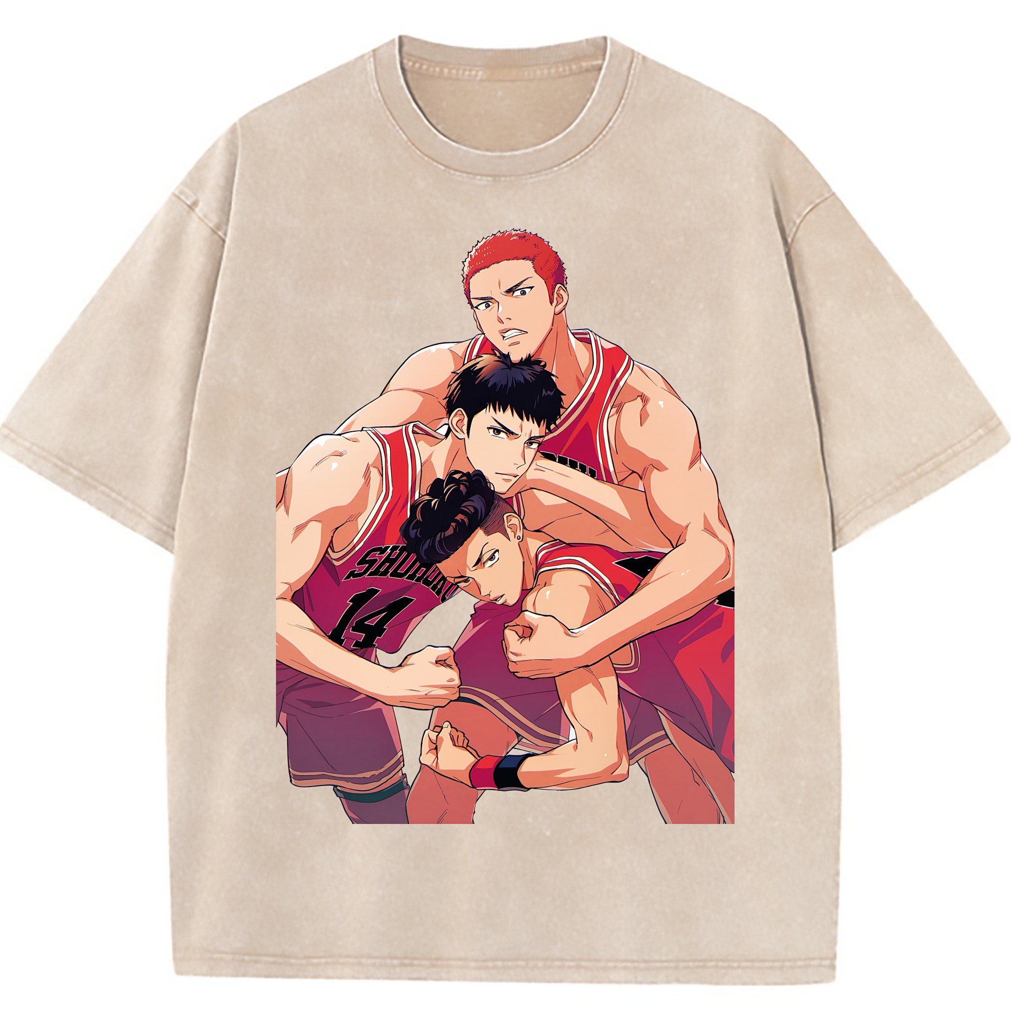 （画像用） SLAM DUNK／スラムダンク 綿100% ヴィンテージ風 半袖Tシャツ（フロントプリント）