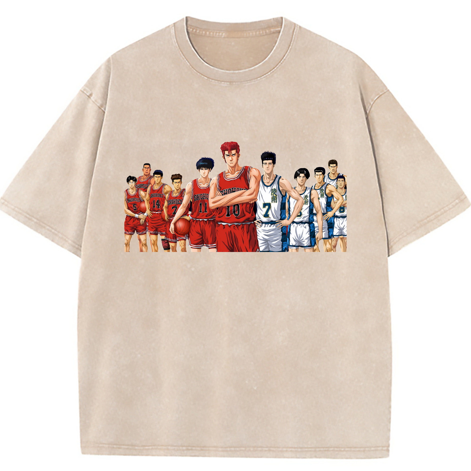 （画像用） SLAM DUNK／スラムダンク 綿100% ヴィンテージ風 半袖Tシャツ（フロントプリント）