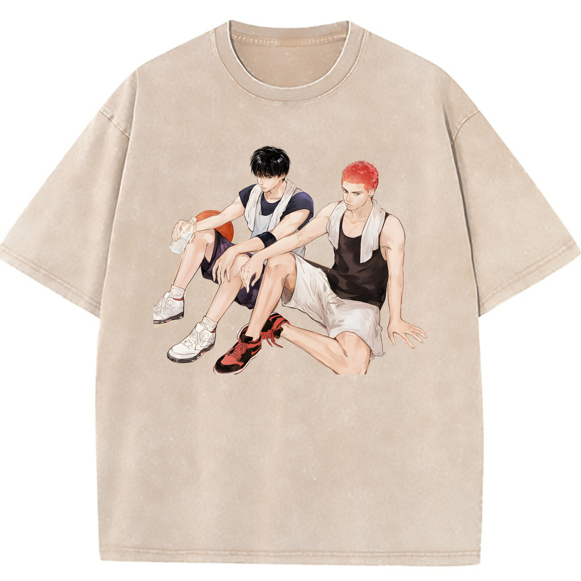 （画像用） SLAM DUNK／スラムダンク 綿100% ヴィンテージ風 半袖Tシャツ（フロントプリント）