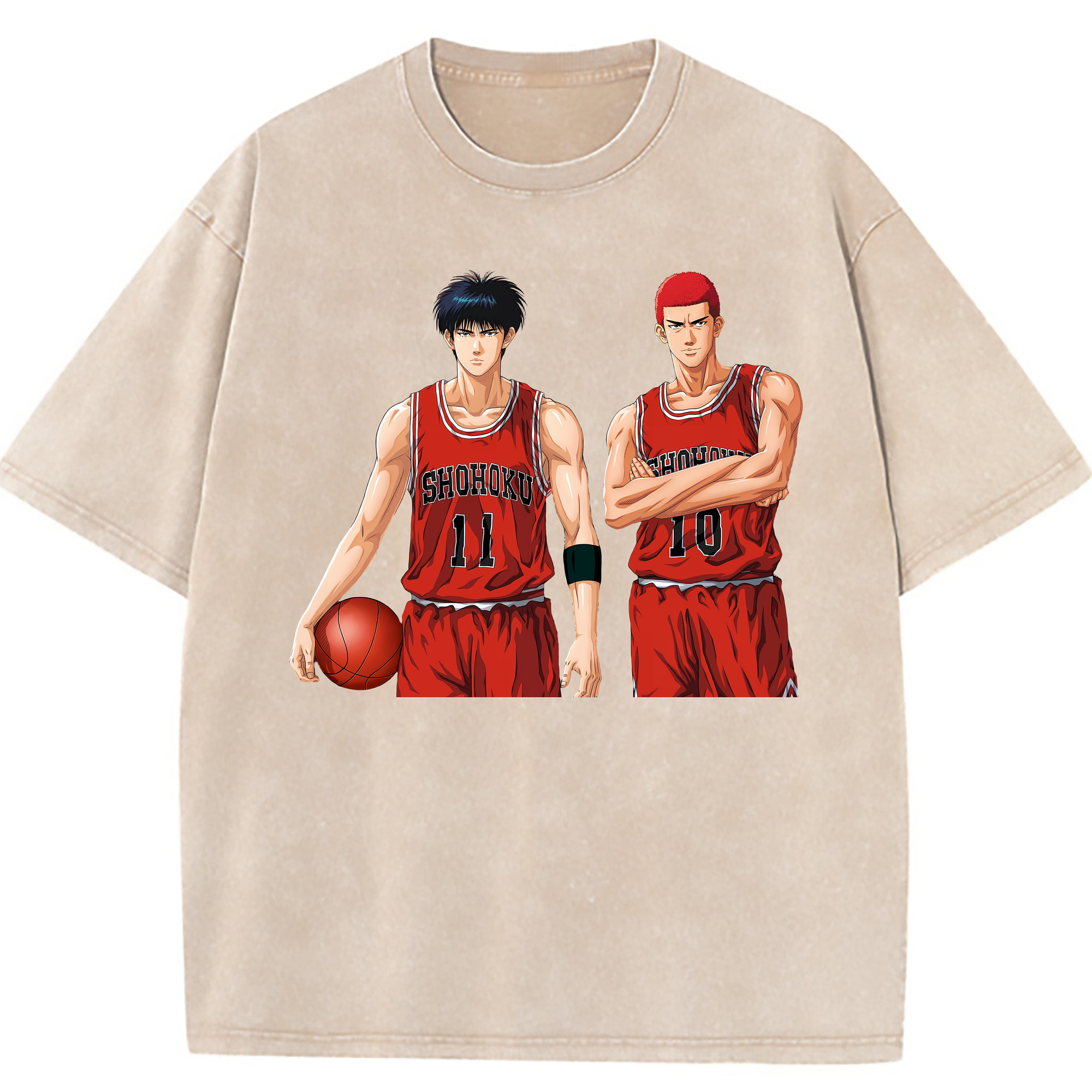 （画像用） SLAM DUNK／スラムダンク 綿100% ヴィンテージ風 半袖Tシャツ（フロントプリント）