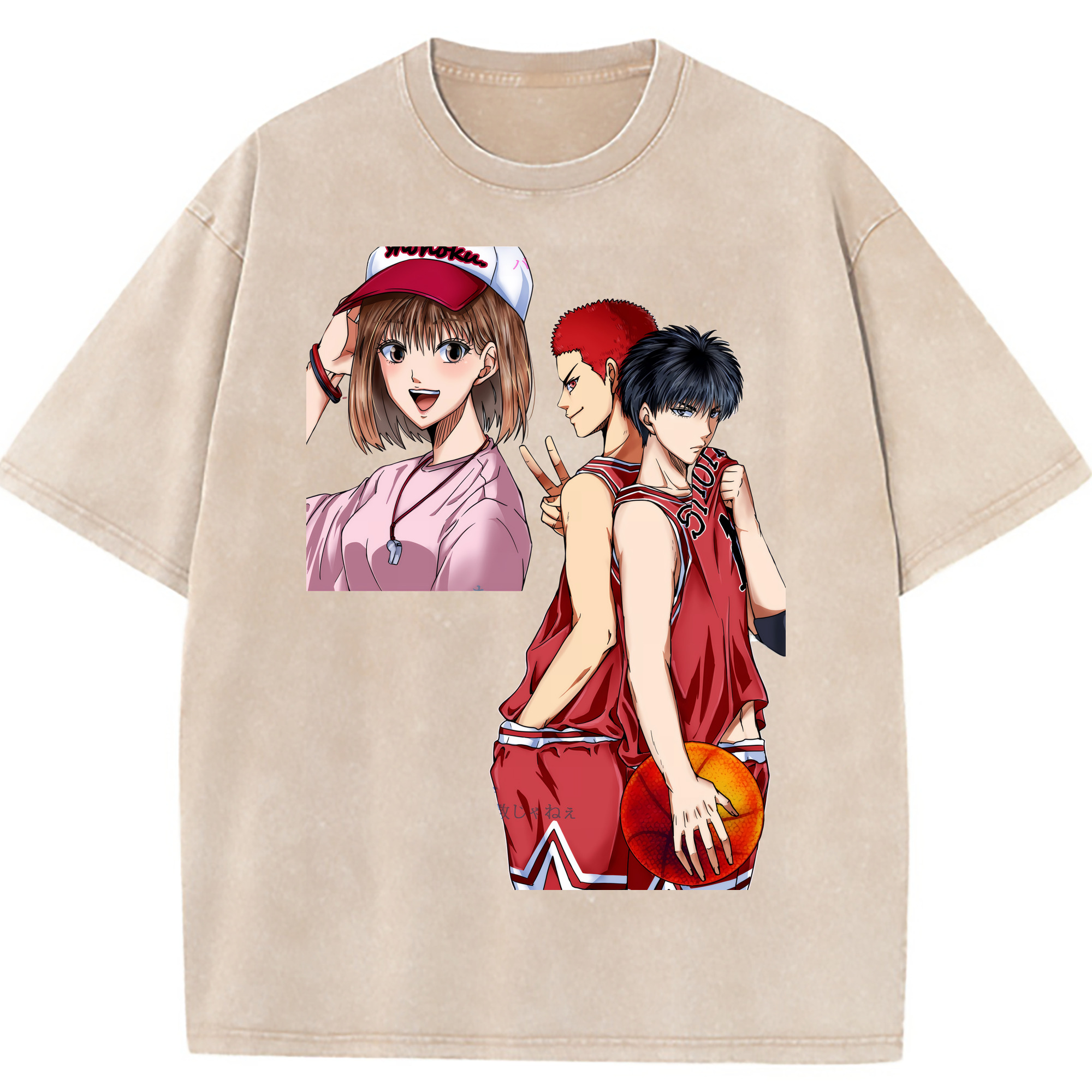 （画像用） SLAM DUNK／スラムダンク 綿100% ヴィンテージ風 半袖Tシャツ（フロントプリント）