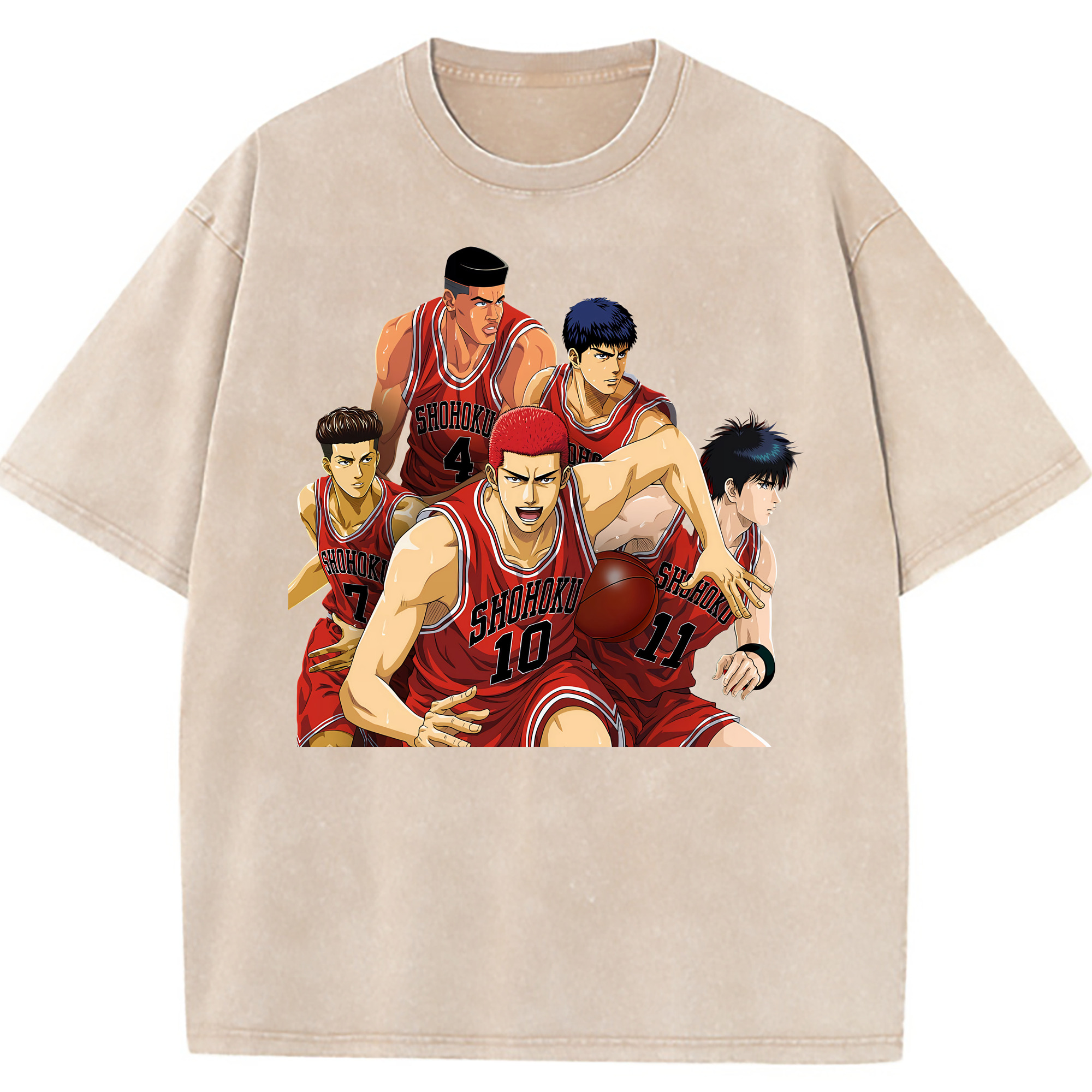 （画像用） SLAM DUNK／スラムダンク 綿100% ヴィンテージ風 半袖Tシャツ（フロントプリント）