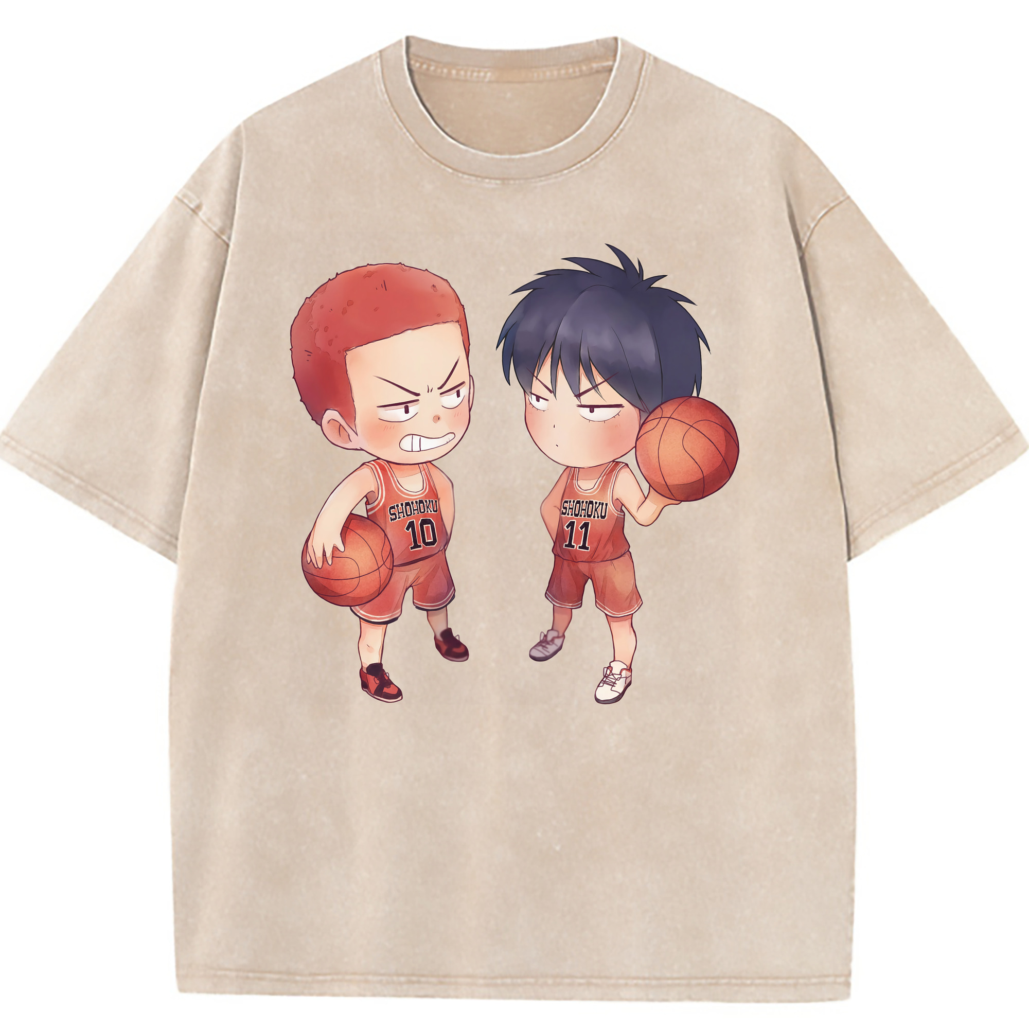 （画像用） SLAM DUNK／スラムダンク 綿100% ヴィンテージ風 半袖Tシャツ（フロントプリント）