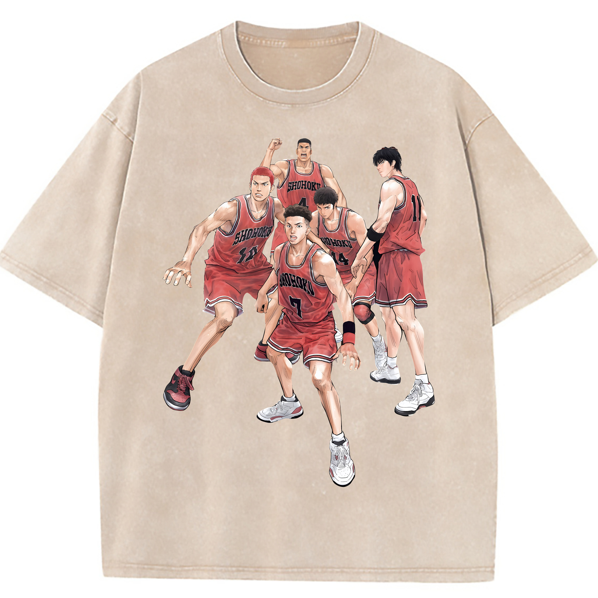 （画像用） SLAM DUNK／スラムダンク 綿100% ヴィンテージ風 半袖Tシャツ（フロントプリント）